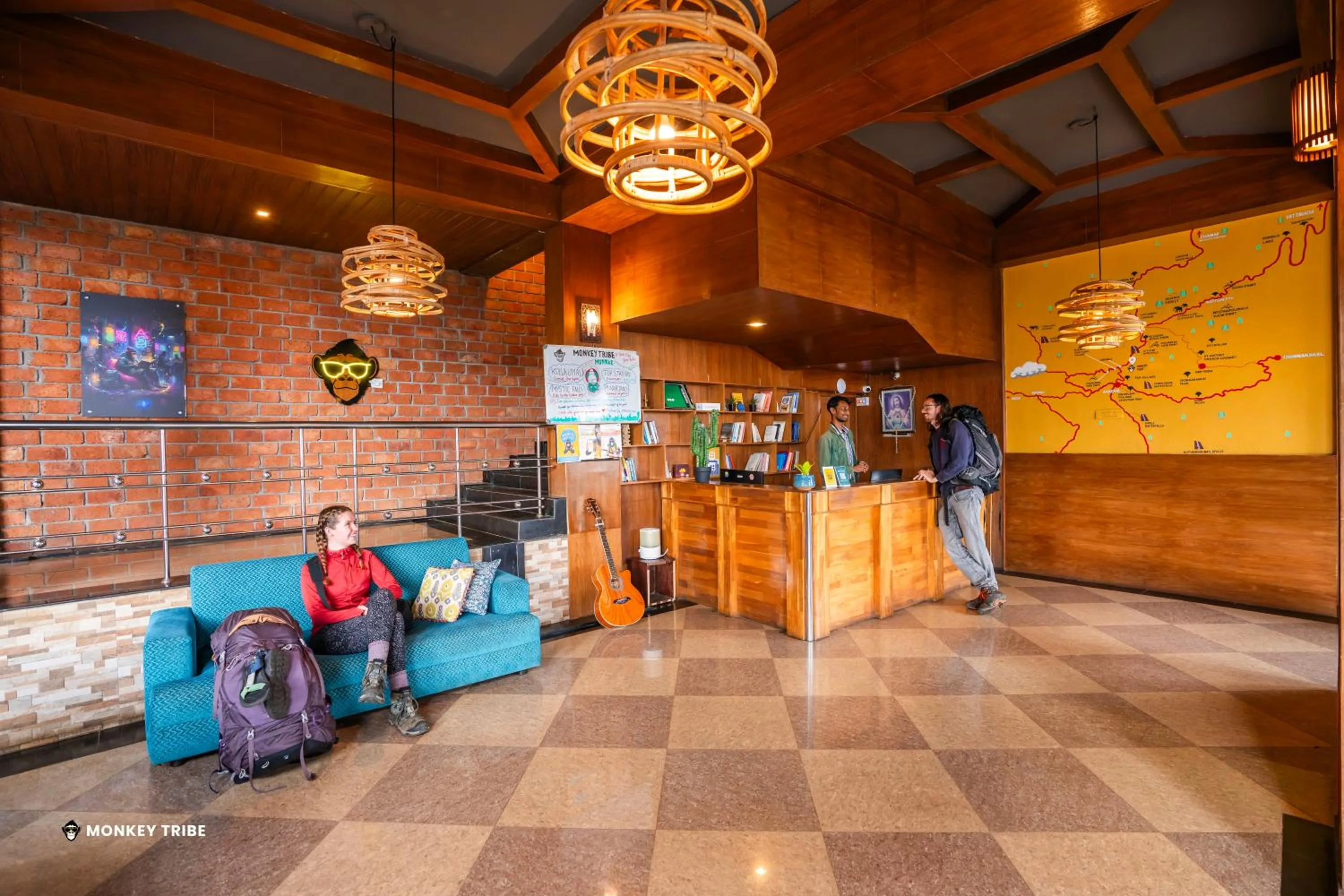Lobby or reception in Monkey Tribe Munnar