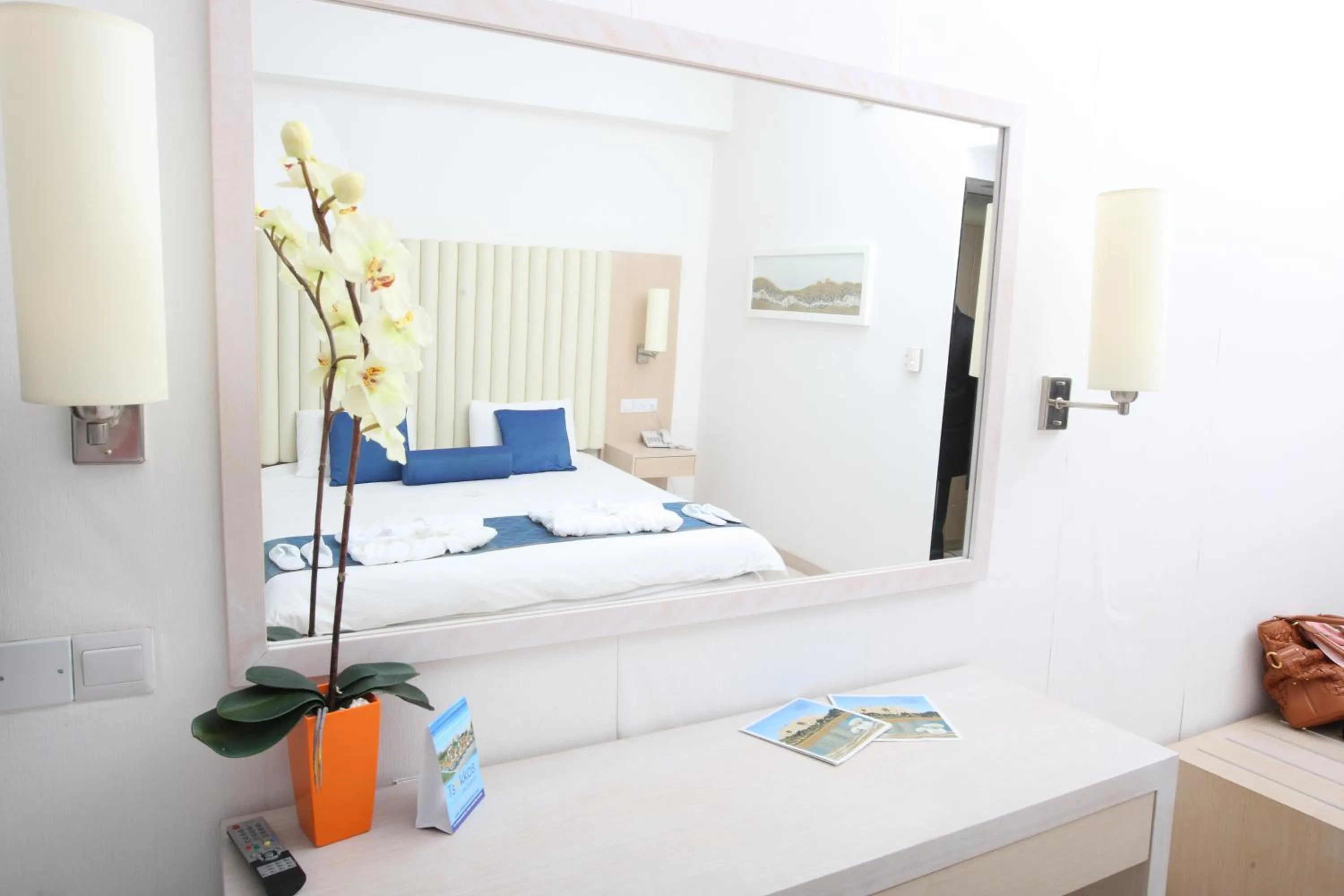 Bed in Vrissiana Boutique Beach Hotel