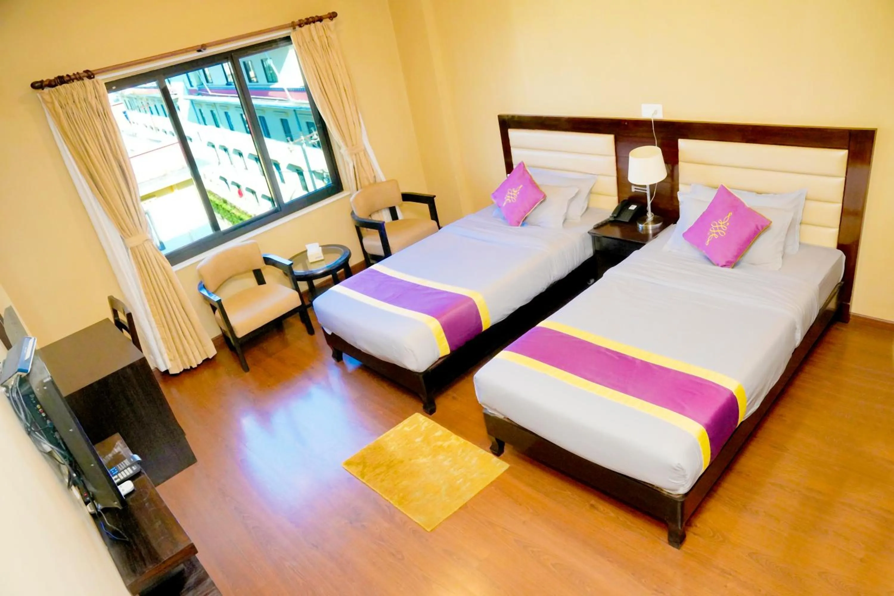 Bed in Hotel Harmika - Spiritual retreat with garden & Stupa view