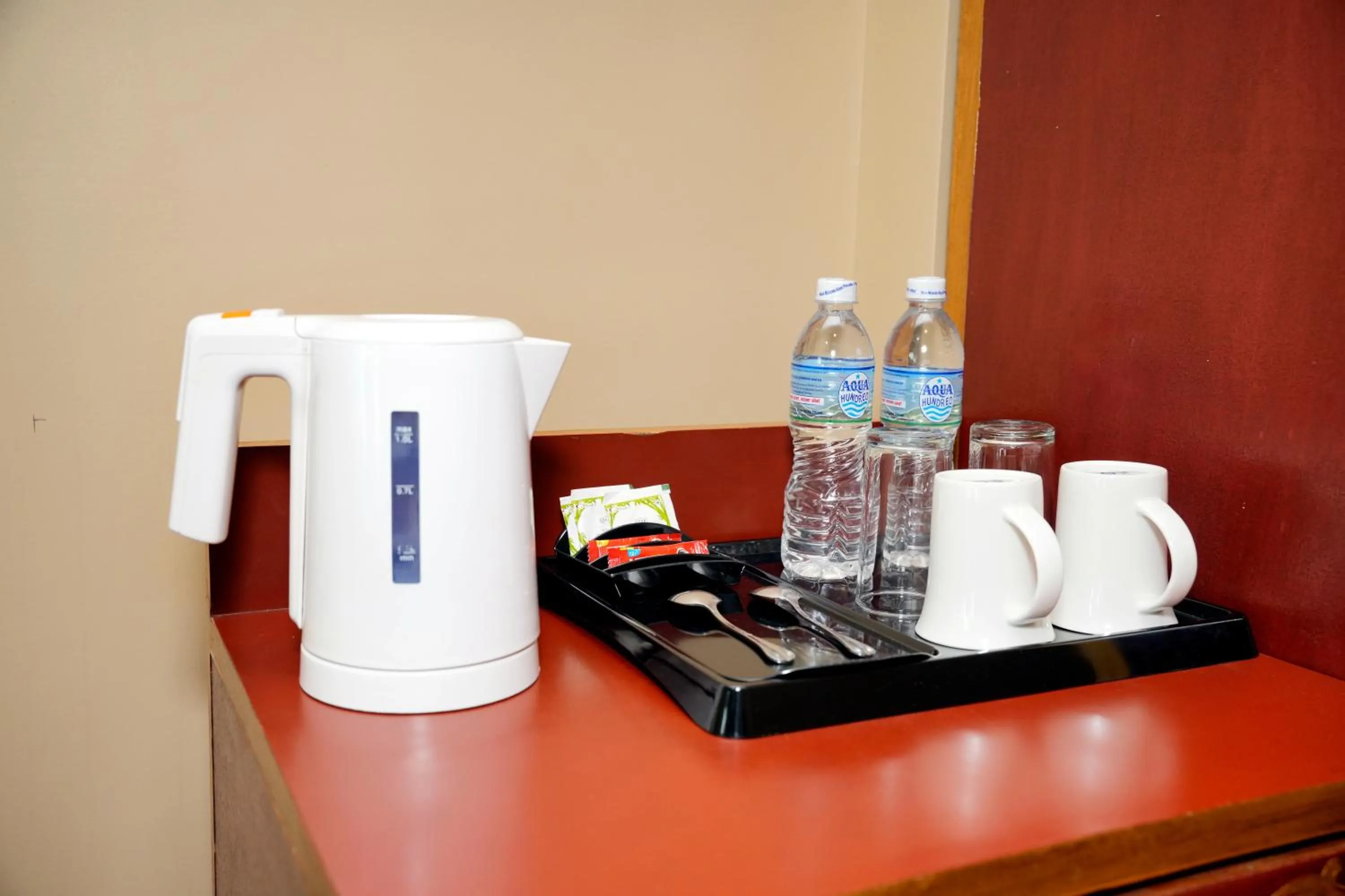 Coffee/tea facilities in Hotel Harmika - Spiritual retreat with garden & Stupa view