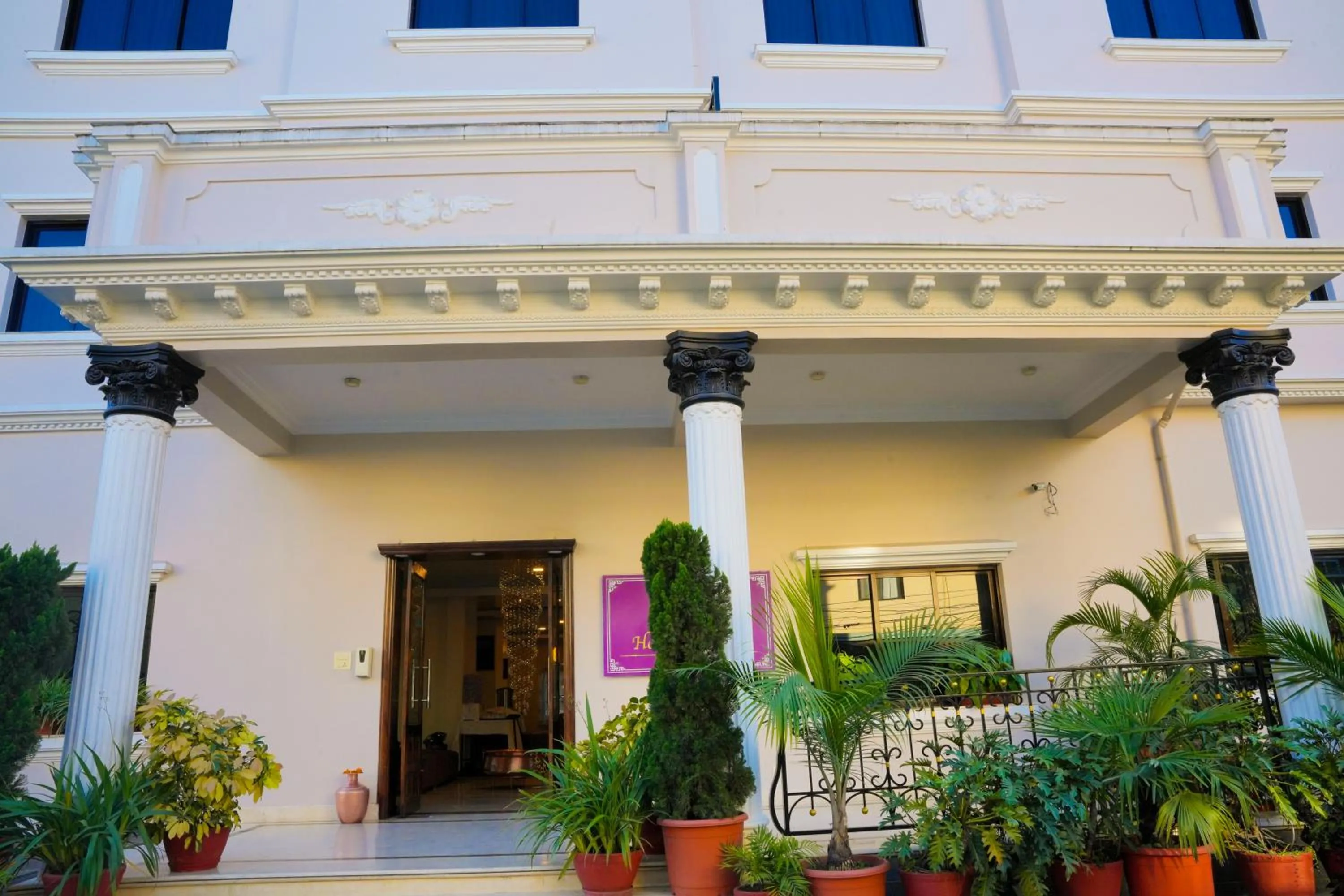 Facade/entrance in Hotel Harmika - Spiritual retreat with garden & Stupa view