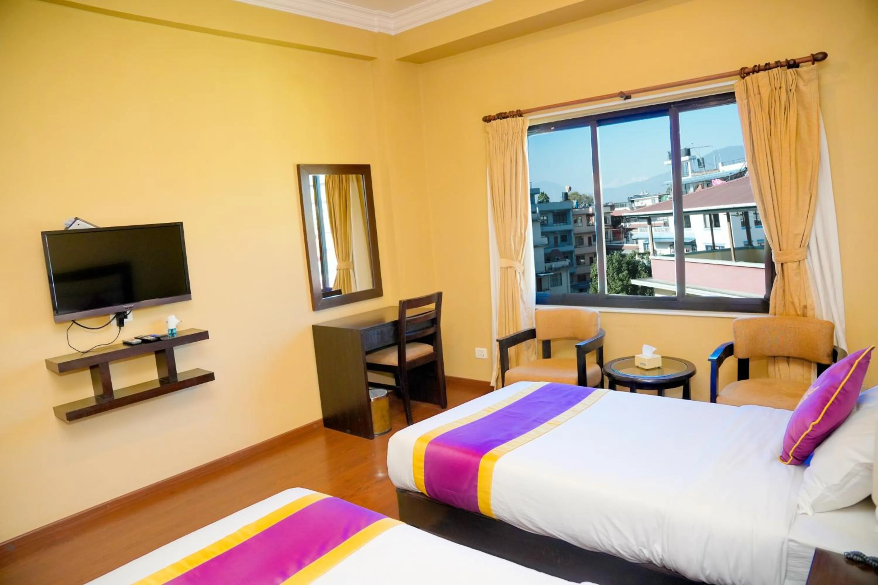 Bed in Hotel Harmika - Spiritual retreat with garden & Stupa view