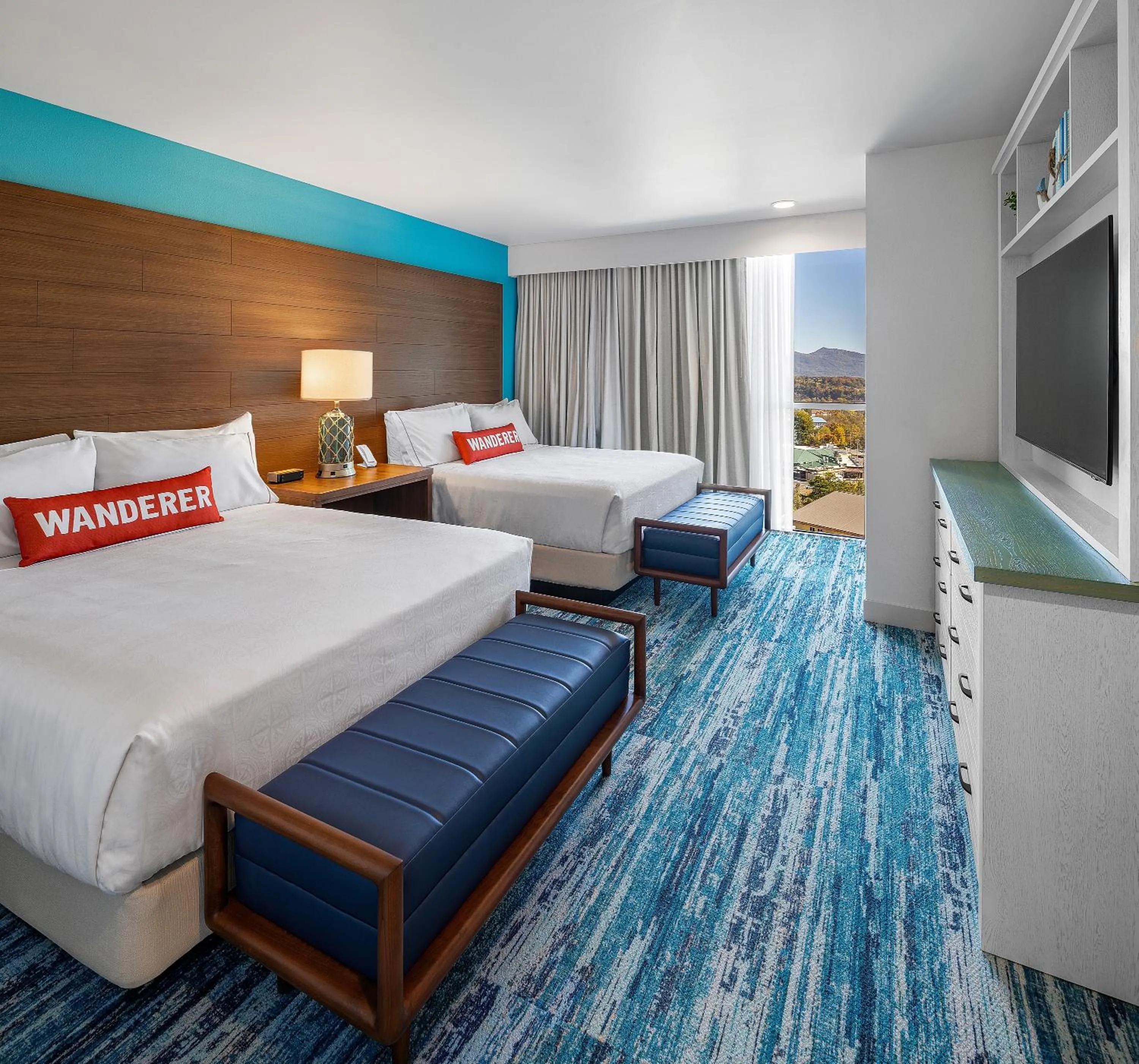 Bedroom, Bed in Compass by Margaritaville Hotel Pigeon Forge