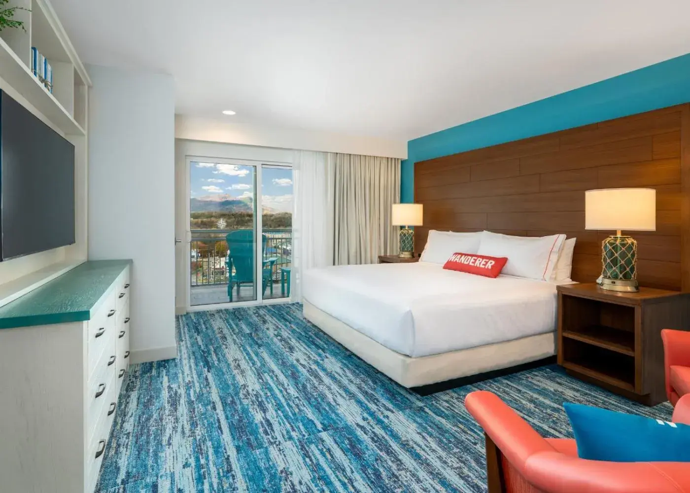 King Pool Facing Guest Room in Compass by Margaritaville Hotel Pigeon Forge King Pool Facing Guest Room in Compass by Margaritaville Hotel Pigeon Forge