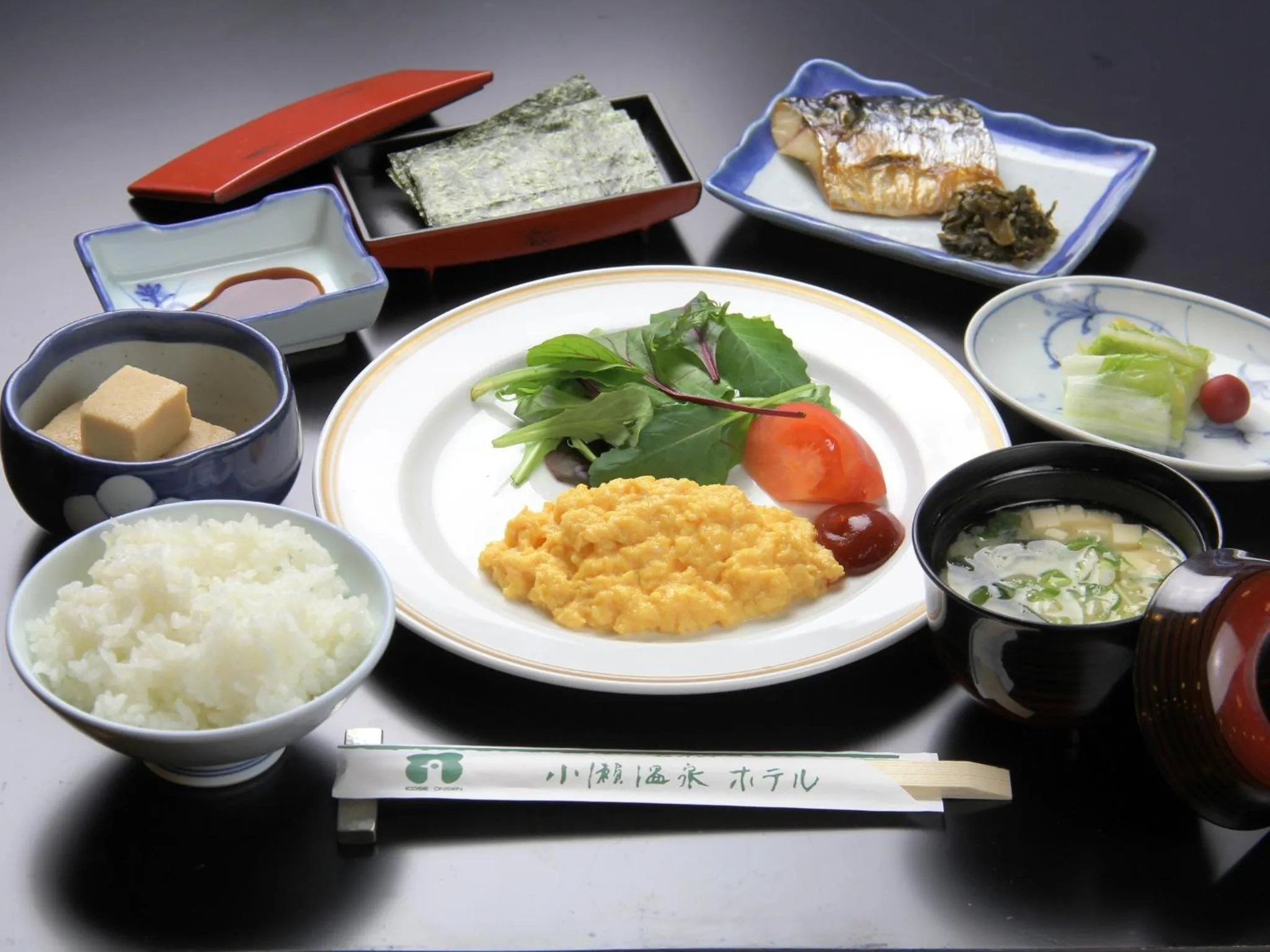 Asian breakfast in Kose Onsen