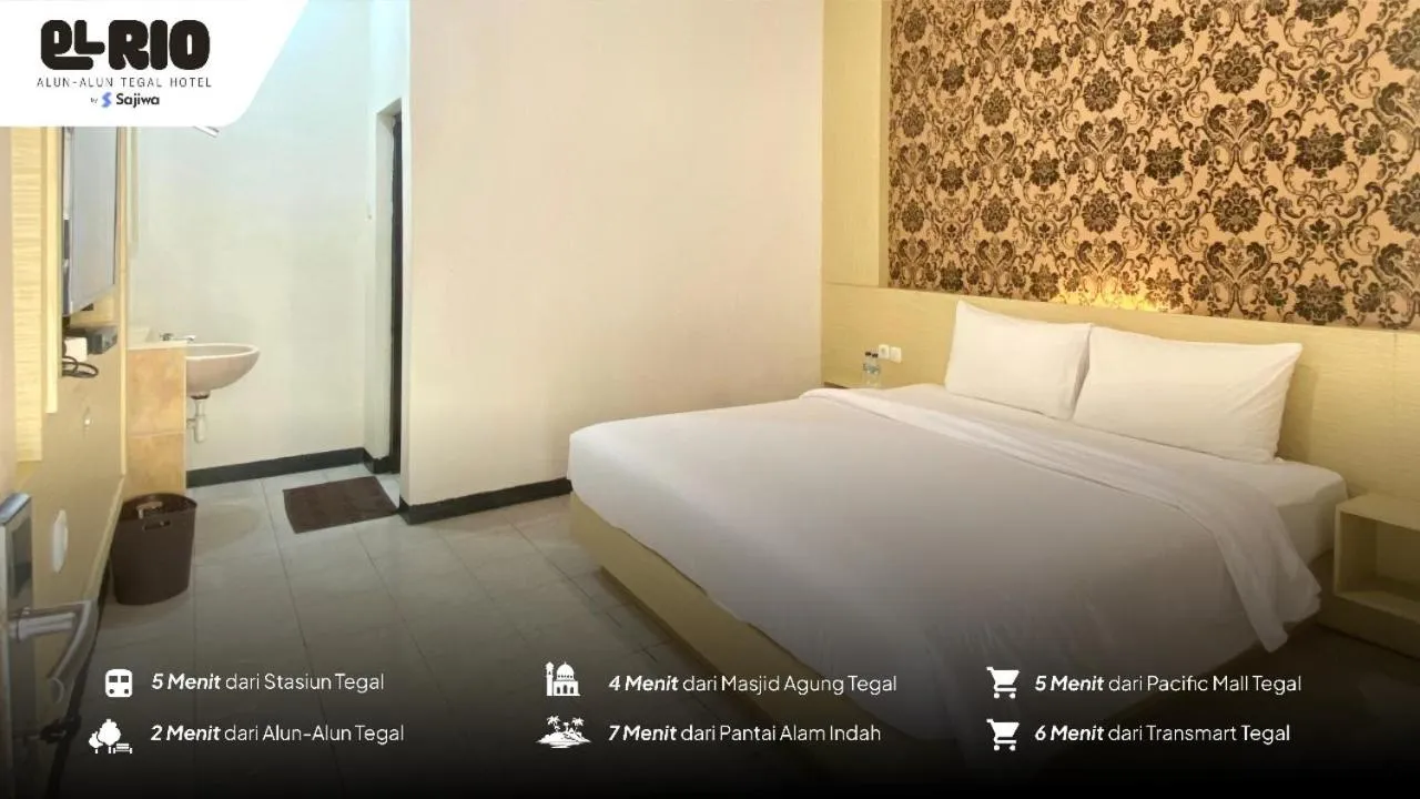 Bed in El Rio Alun-Alun Tegal Hotel by Sajiwa