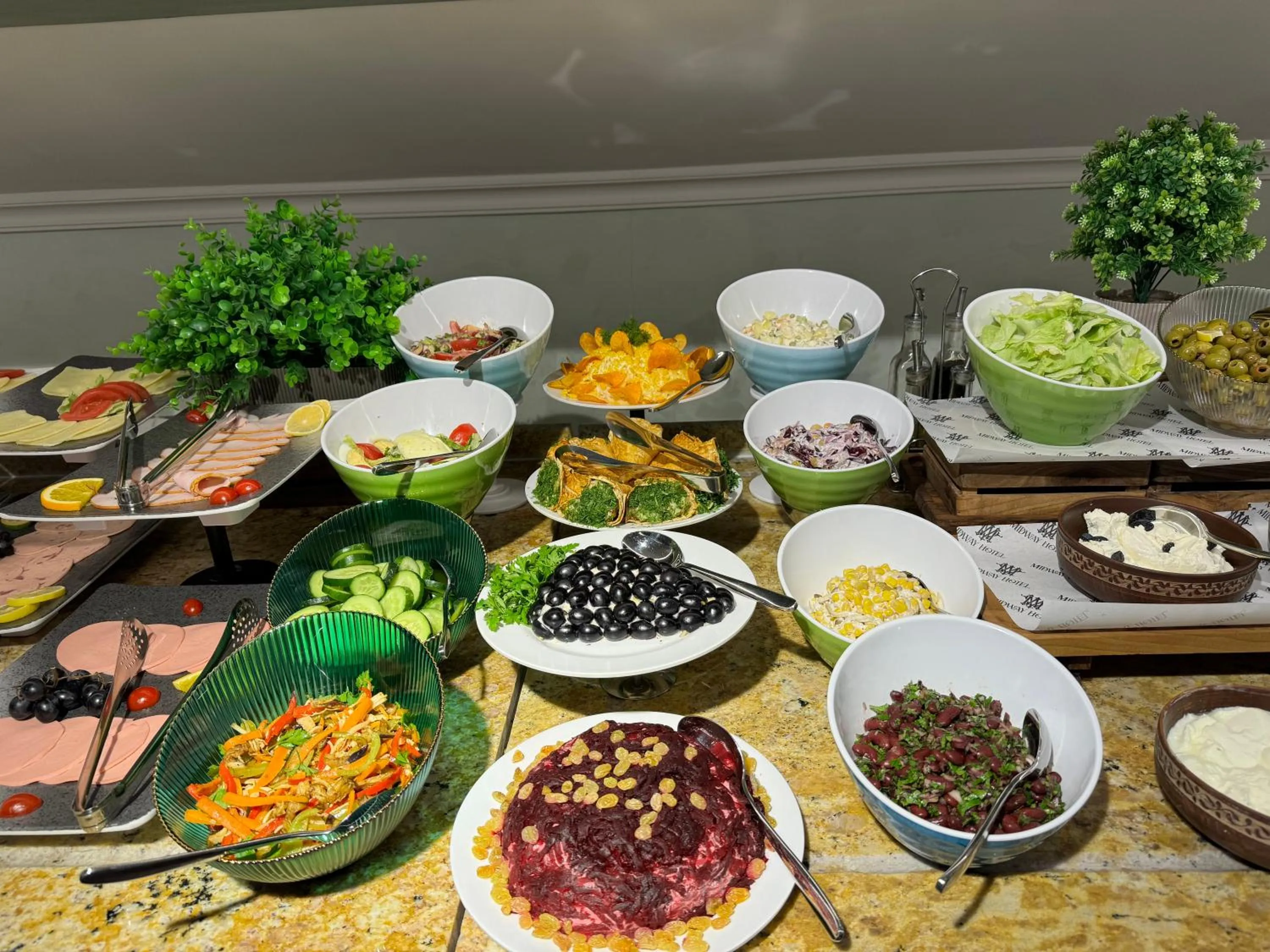 Buffet breakfast in Midway Hotel Baku