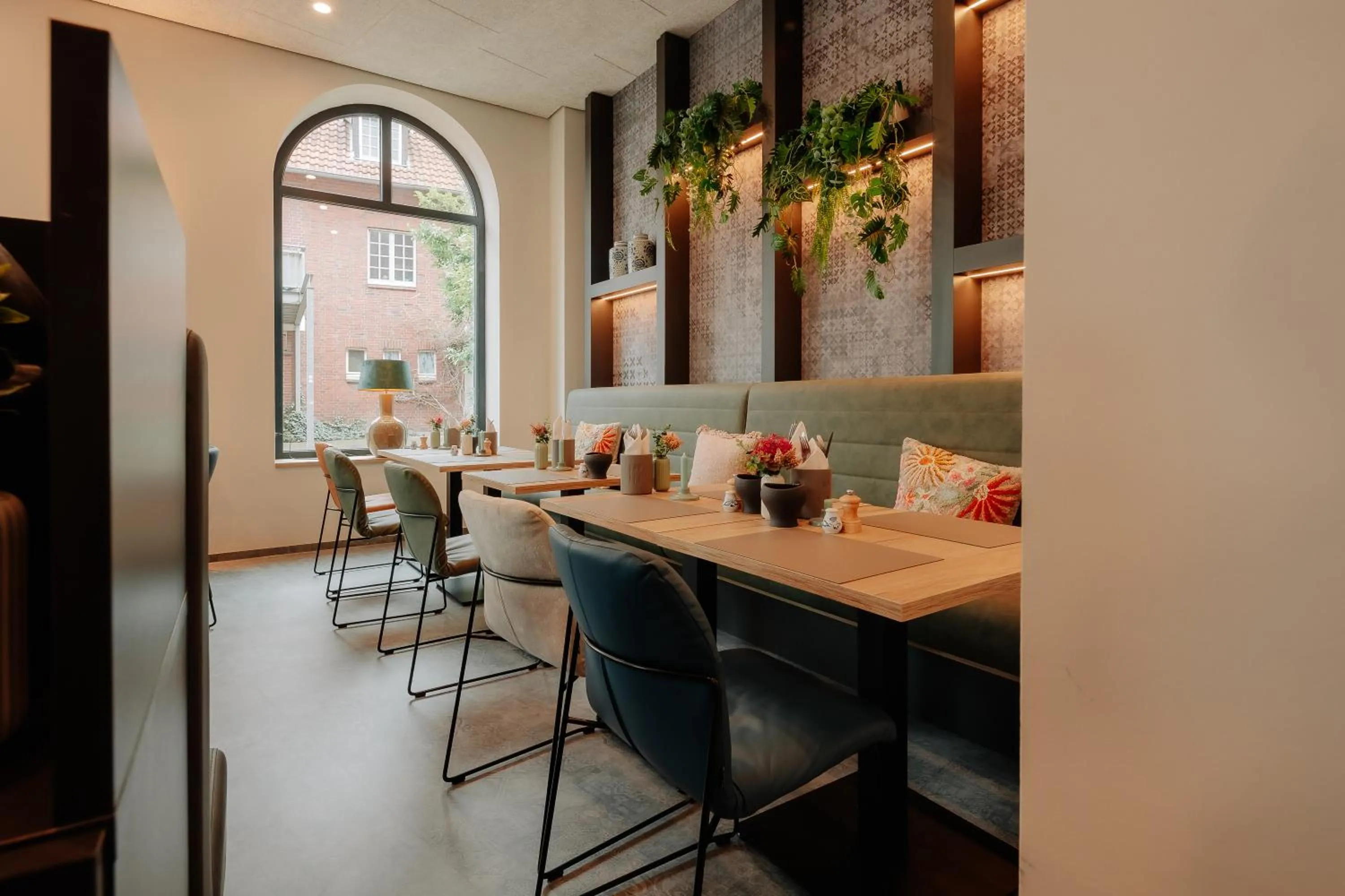 Seating area in Stadthöfe Rhede by Hackmann