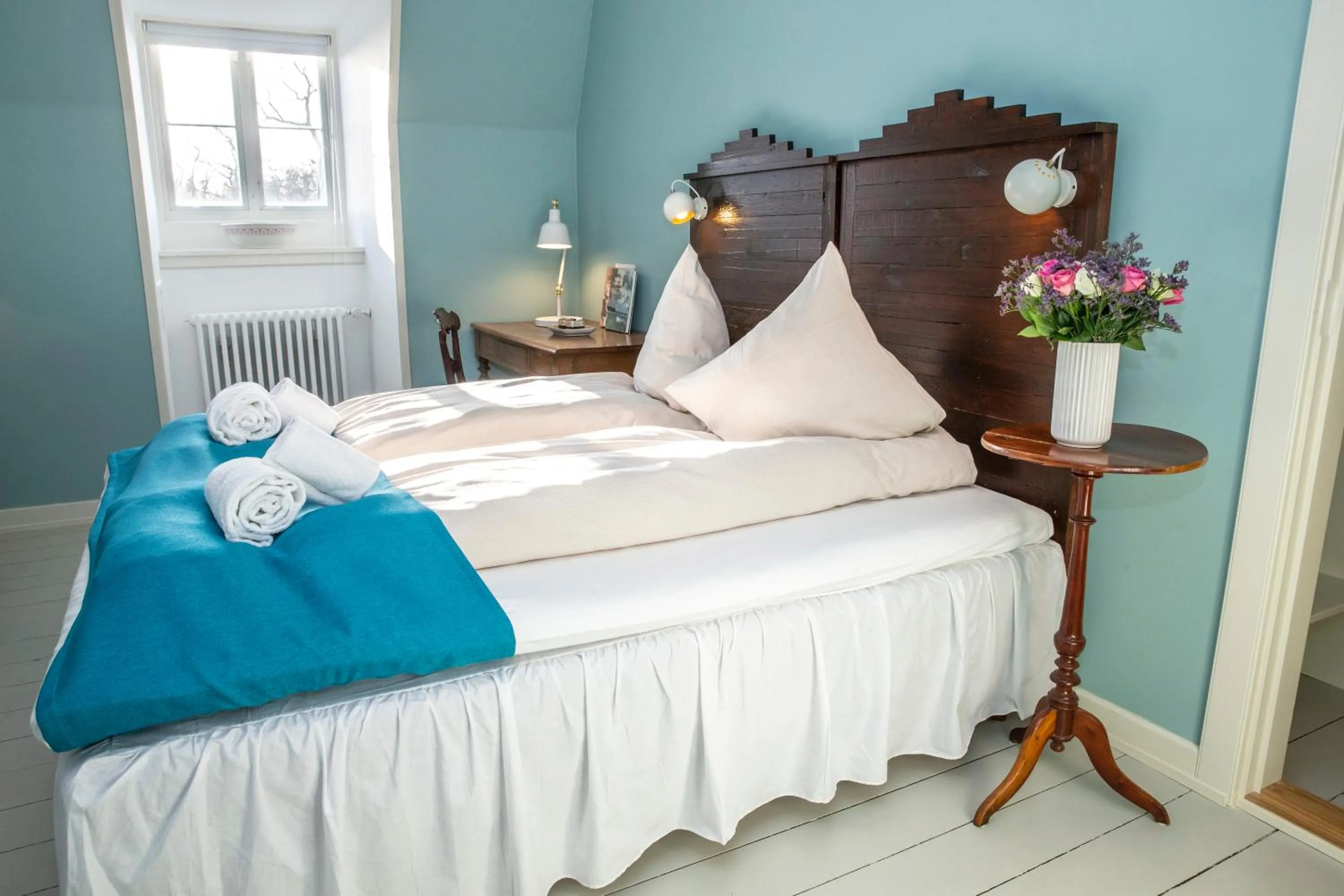 Bed in Fuglsang Herregaard Hotel