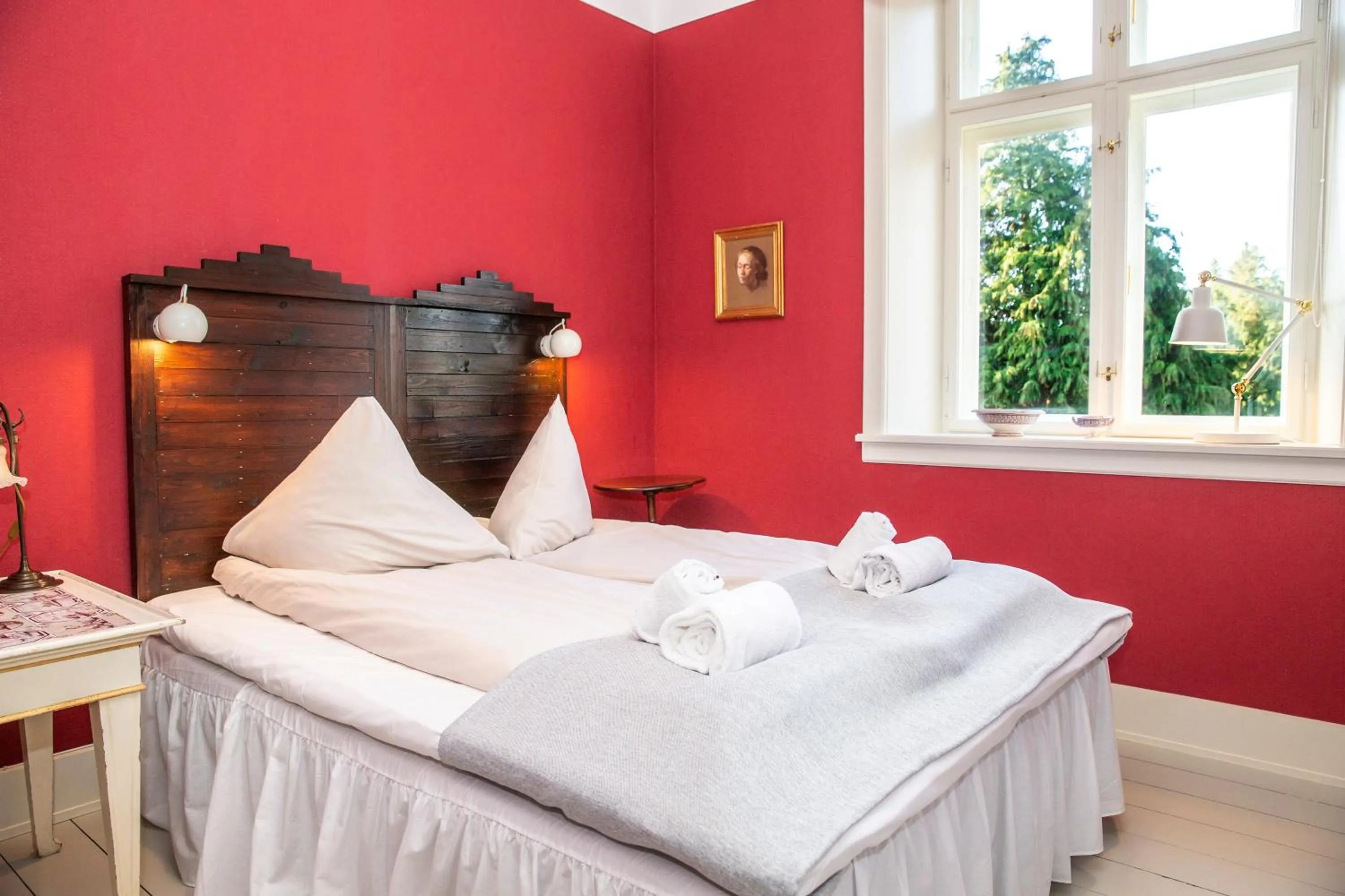 Bed in Fuglsang Herregaard Hotel