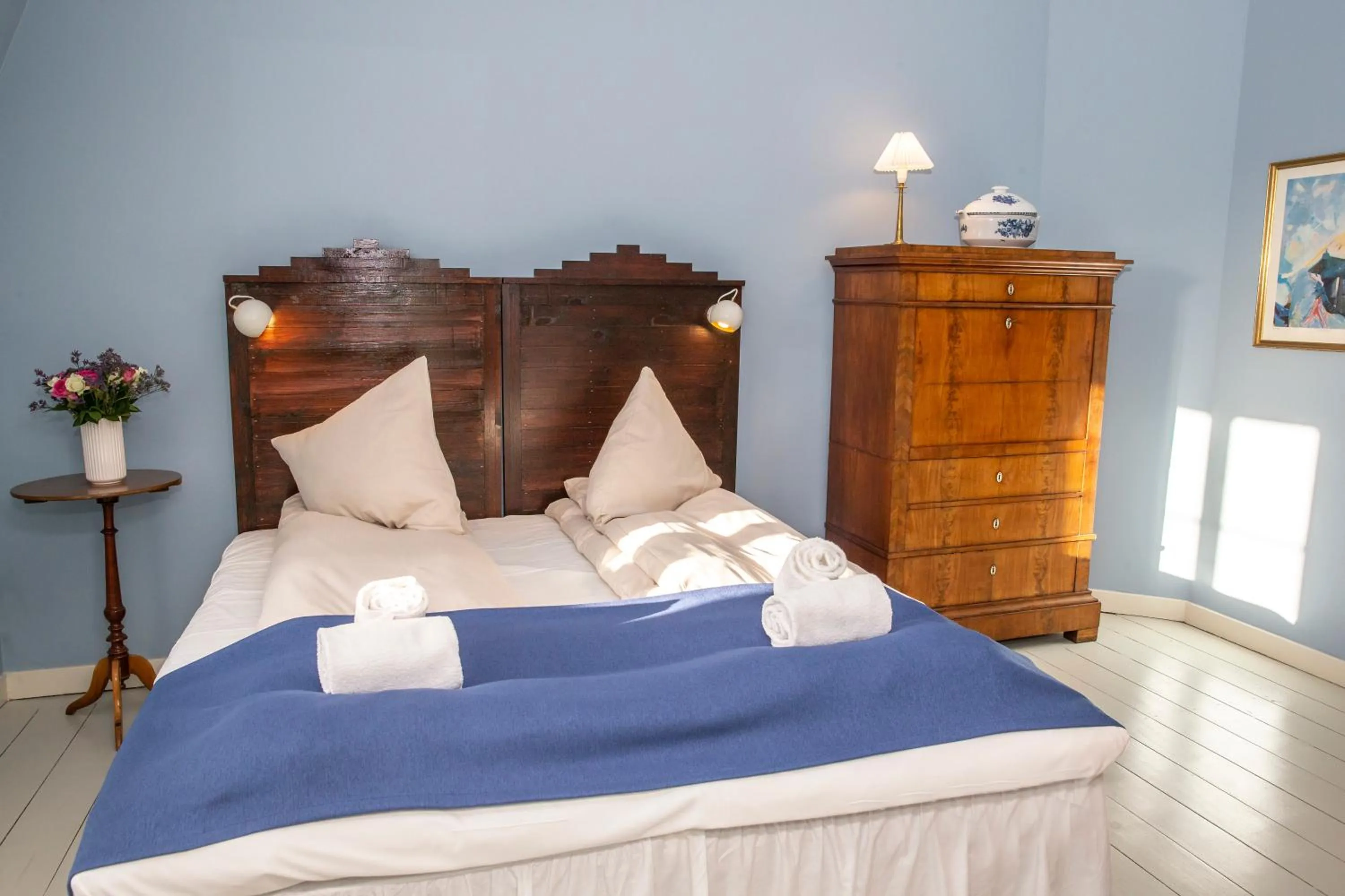 Bed in Fuglsang Herregaard Hotel