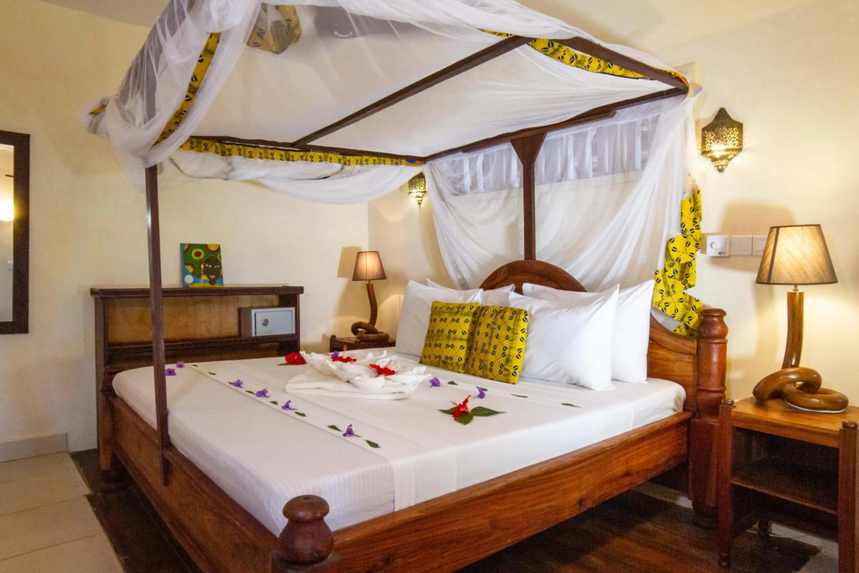 Bed in Villa Bahati Zanzibar