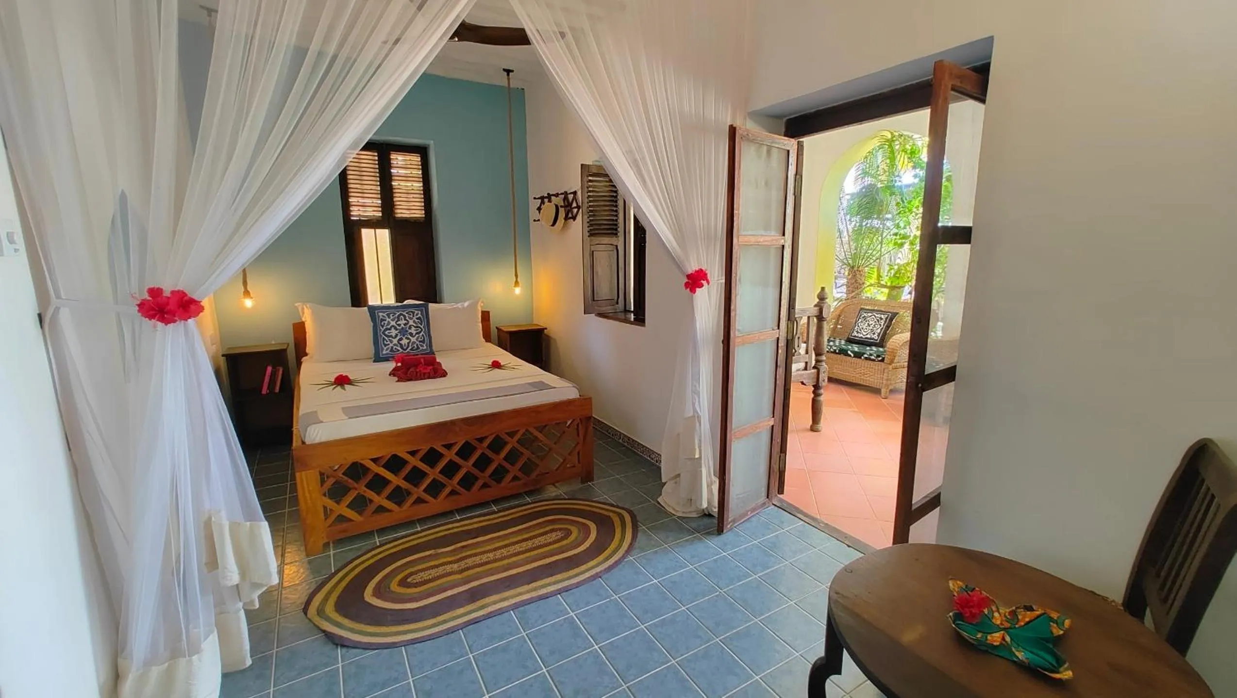 Bed in Villa Bahati Zanzibar