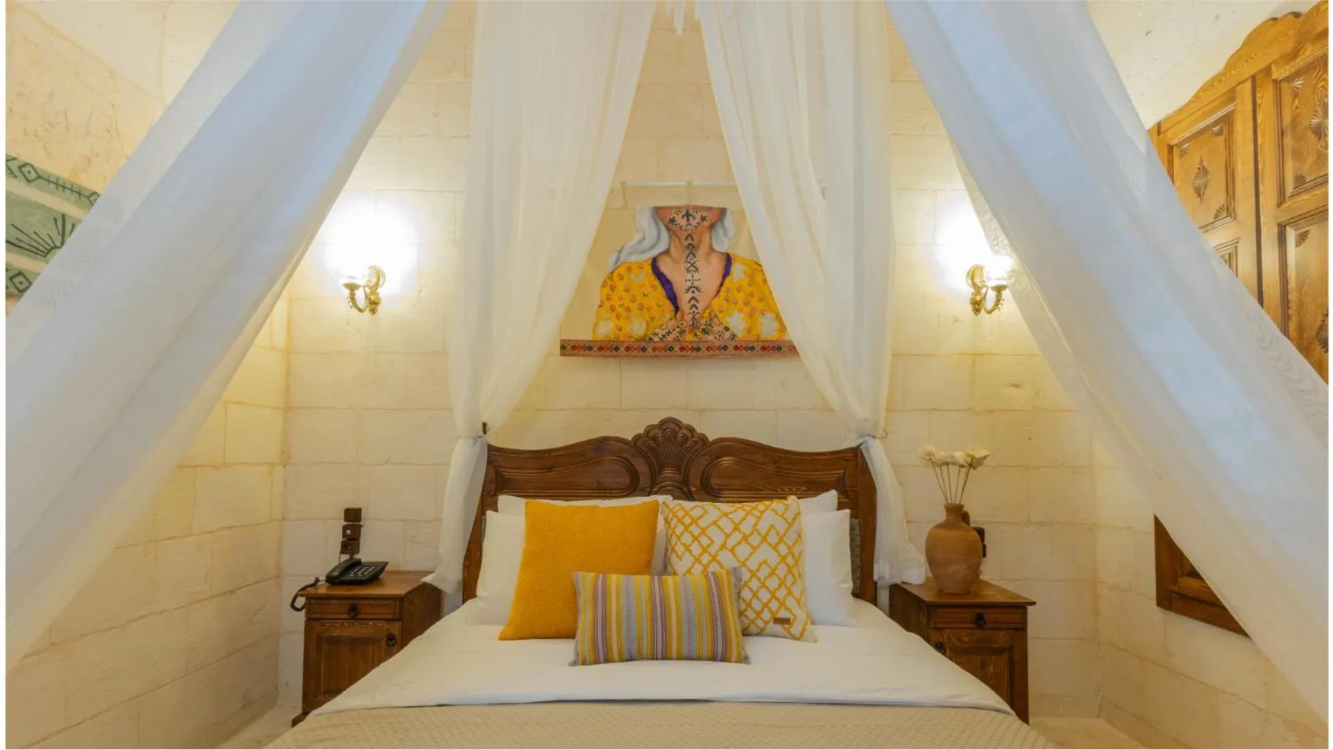 Bedroom, Bed in Stone House by Cevahir