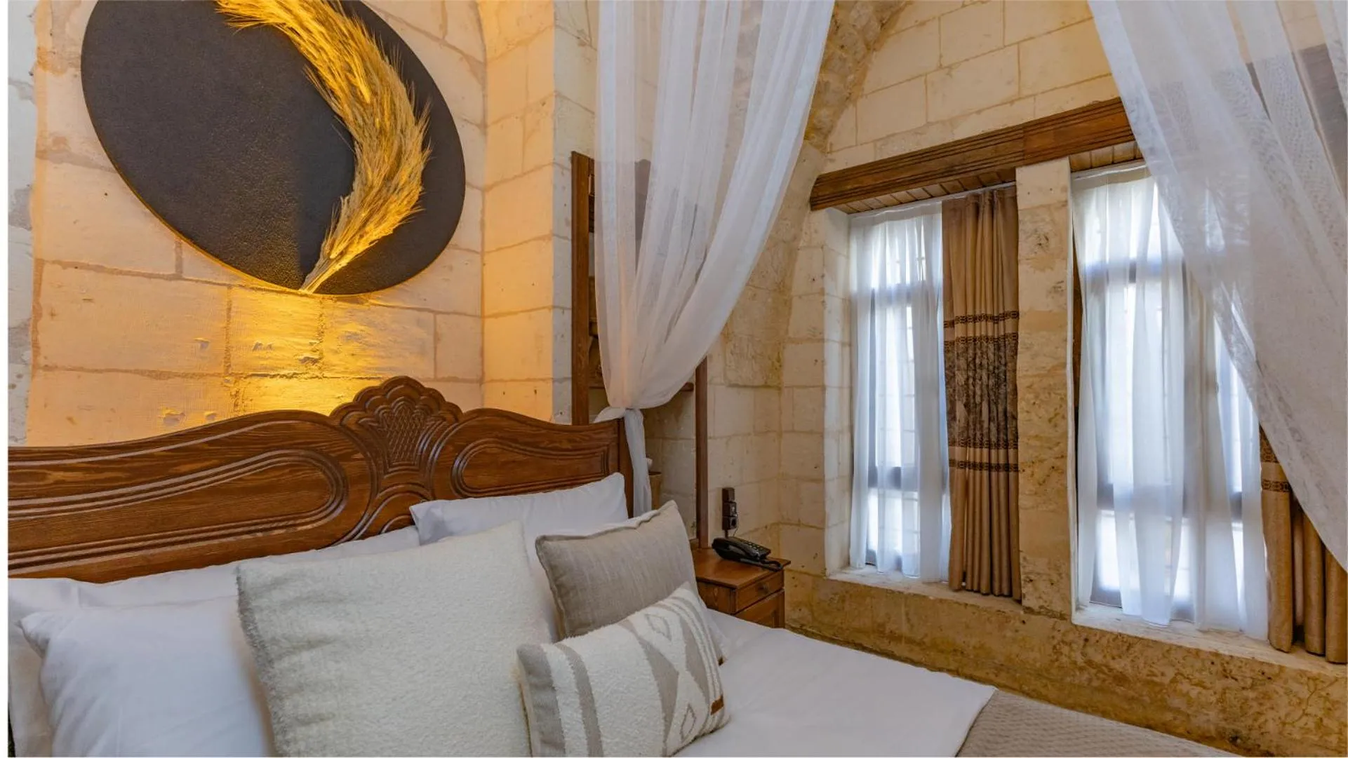 Bedroom, Bed in Stone House by Cevahir