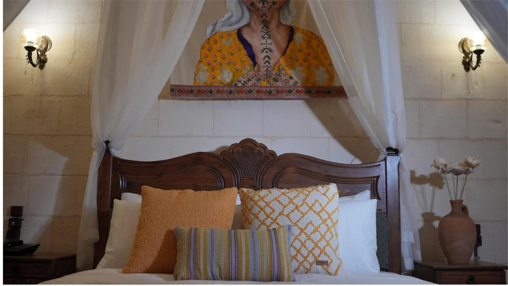 Bedroom, Bed in Stone House by Cevahir