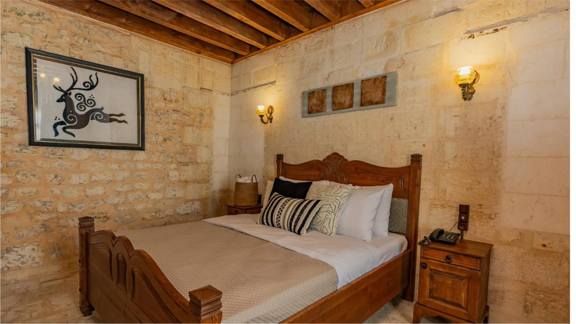 Bedroom, Bed in Stone House by Cevahir
