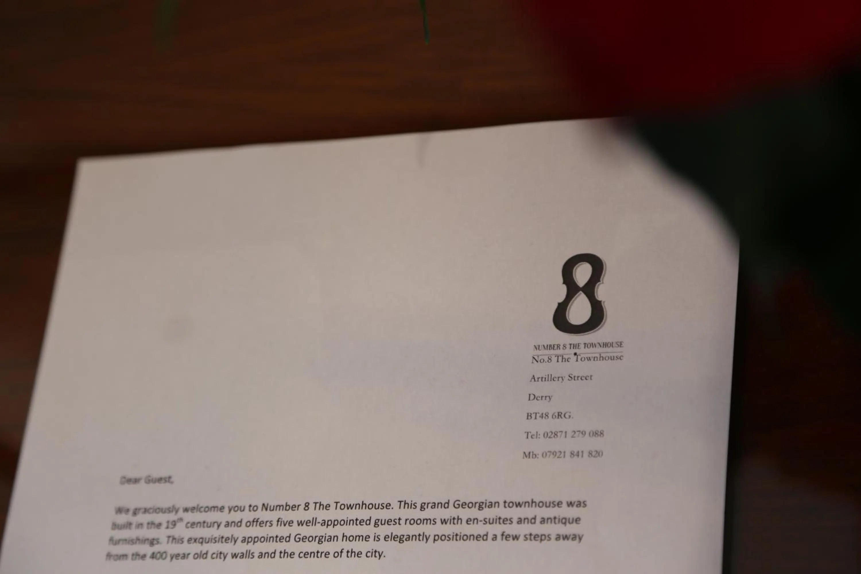 Property logo or sign in Number 8 The Townhouse