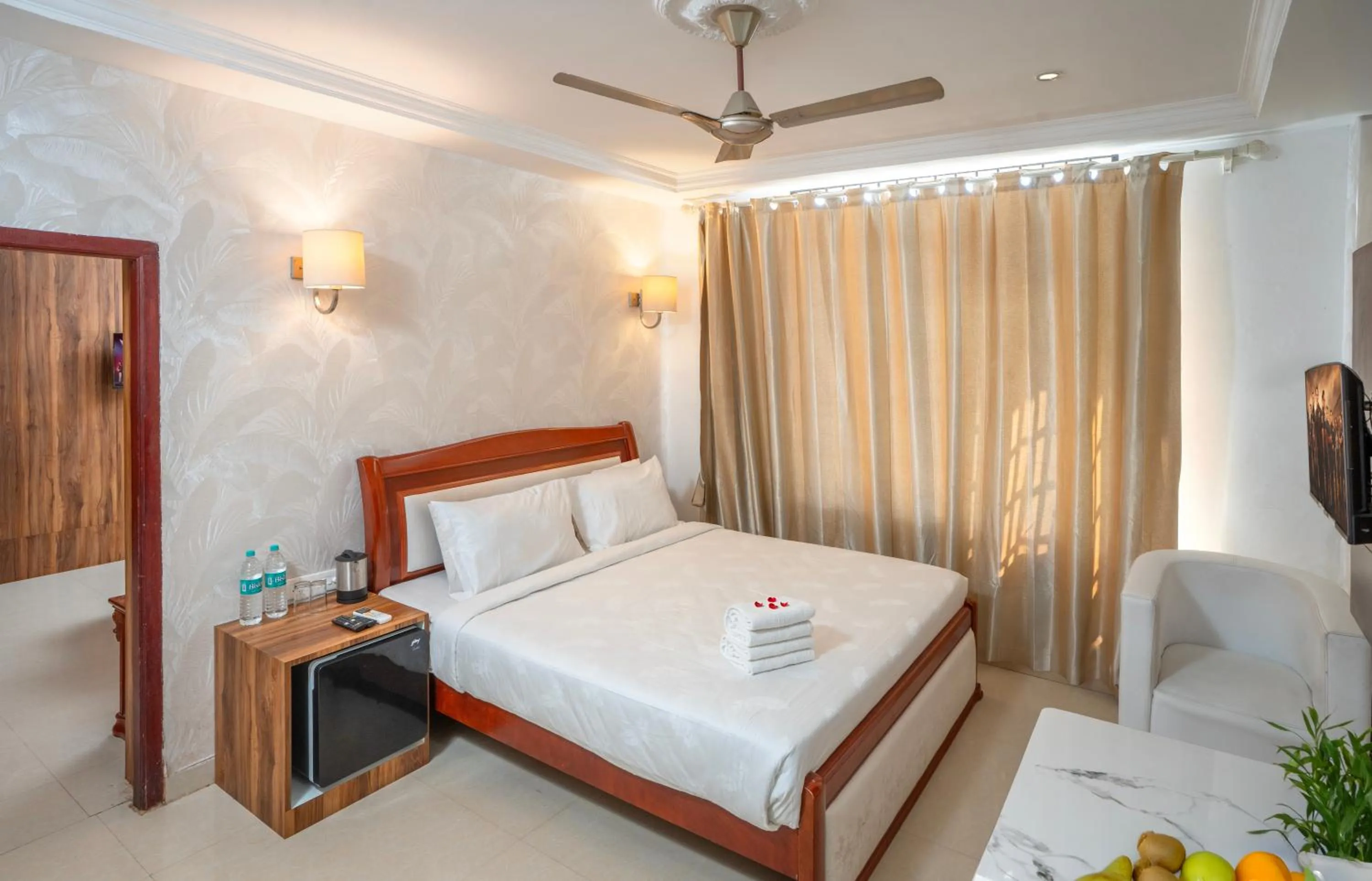 Bed in Hotel SS Palace , Rameswaram