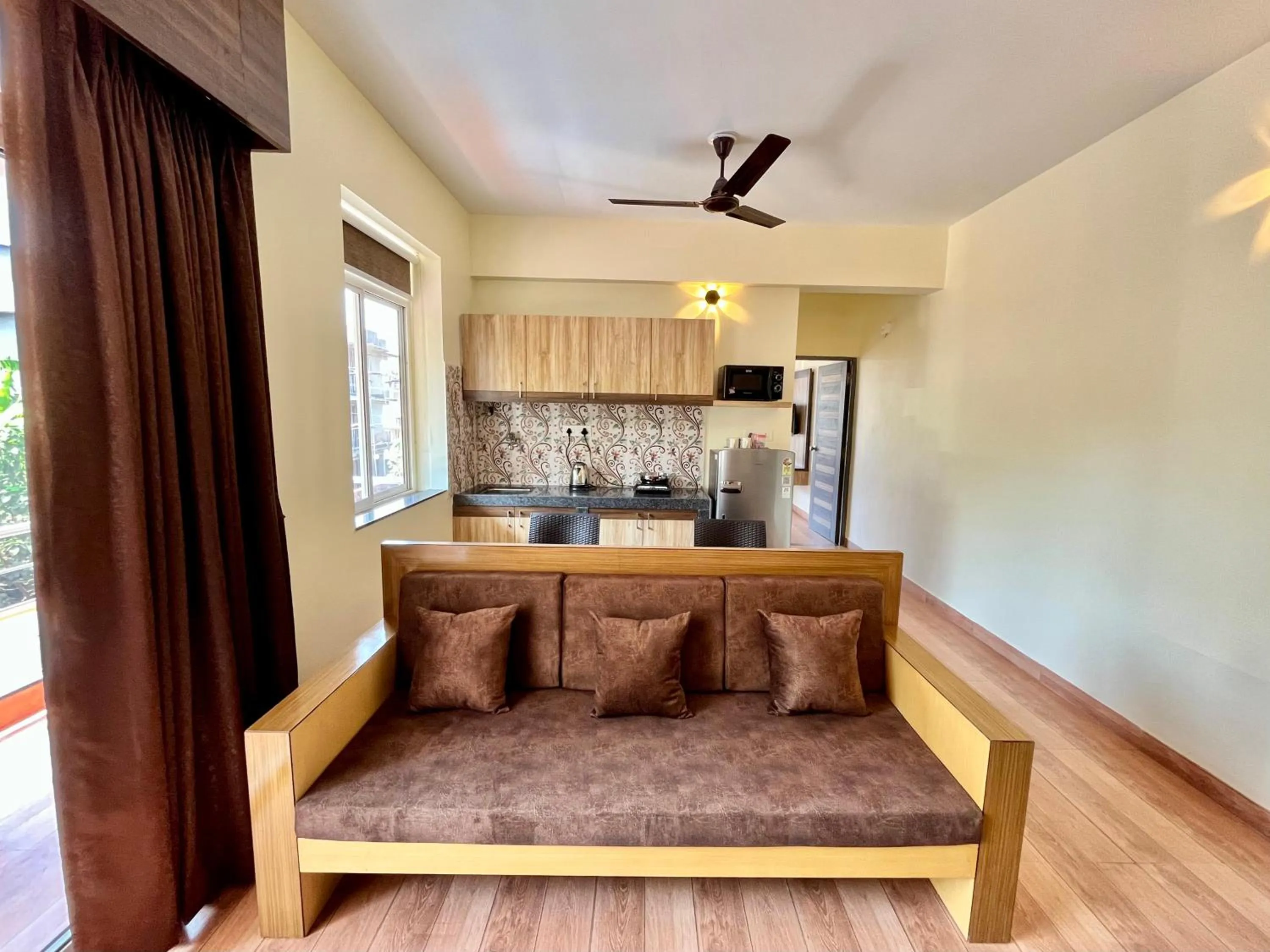 Living room in Lykke Suites- 2-min Drive to Colva Beach-By Goan Felicidade Hospitality PVT LTD