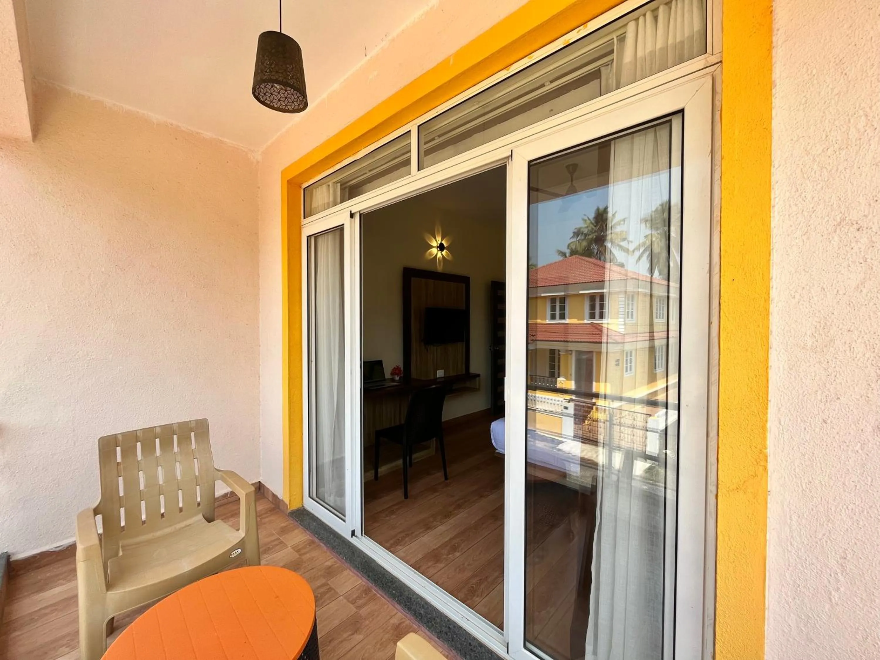 Balcony/Terrace in Lykke Suites- 2-min Drive to Colva Beach-By Goan Felicidade Hospitality PVT LTD