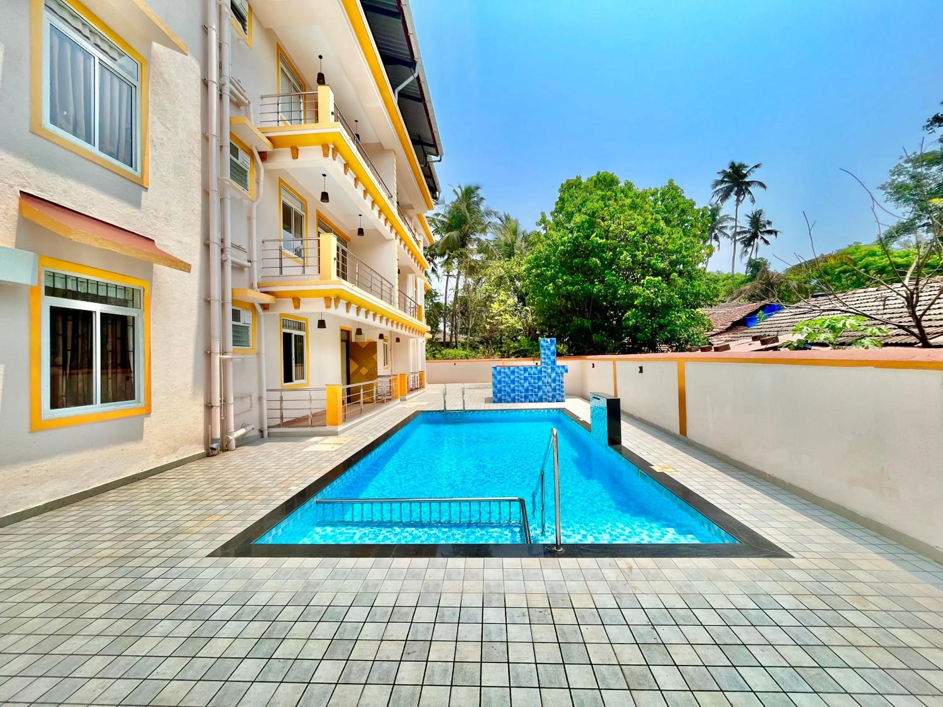 Swimming pool in Lykke Suites- 2-min Drive to Colva Beach-By Goan Felicidade Hospitality PVT LTD