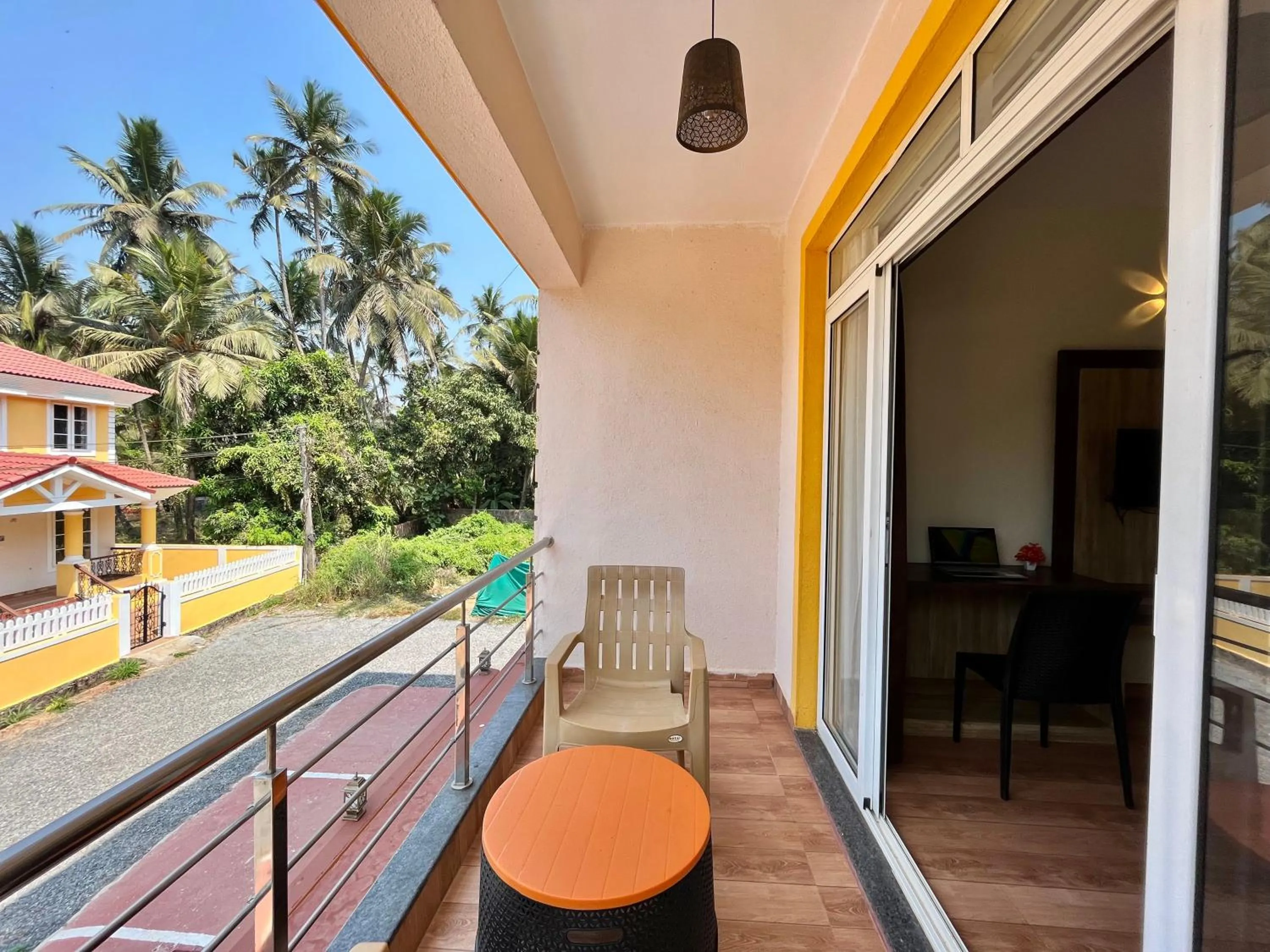 Balcony/Terrace in Lykke Suites- 2-min Drive to Colva Beach-By Goan Felicidade Hospitality PVT LTD