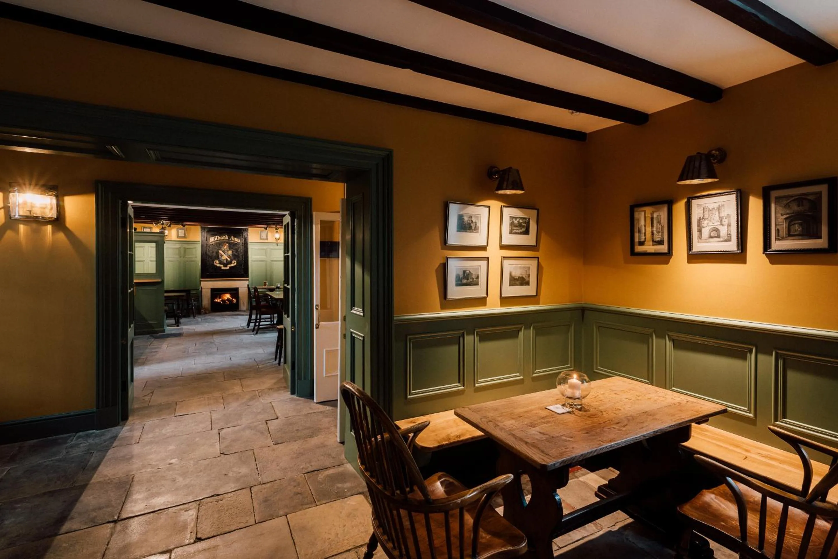 Dining area in The Milbank Arms