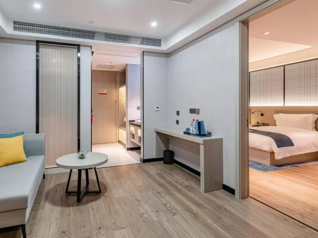 Bed in Echarm Hotel Yunmeng Mengze Lake Branch