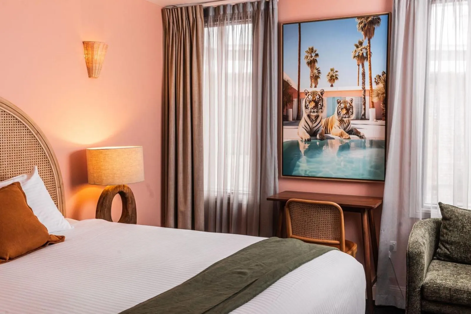 Bed in The Lucky Hotel