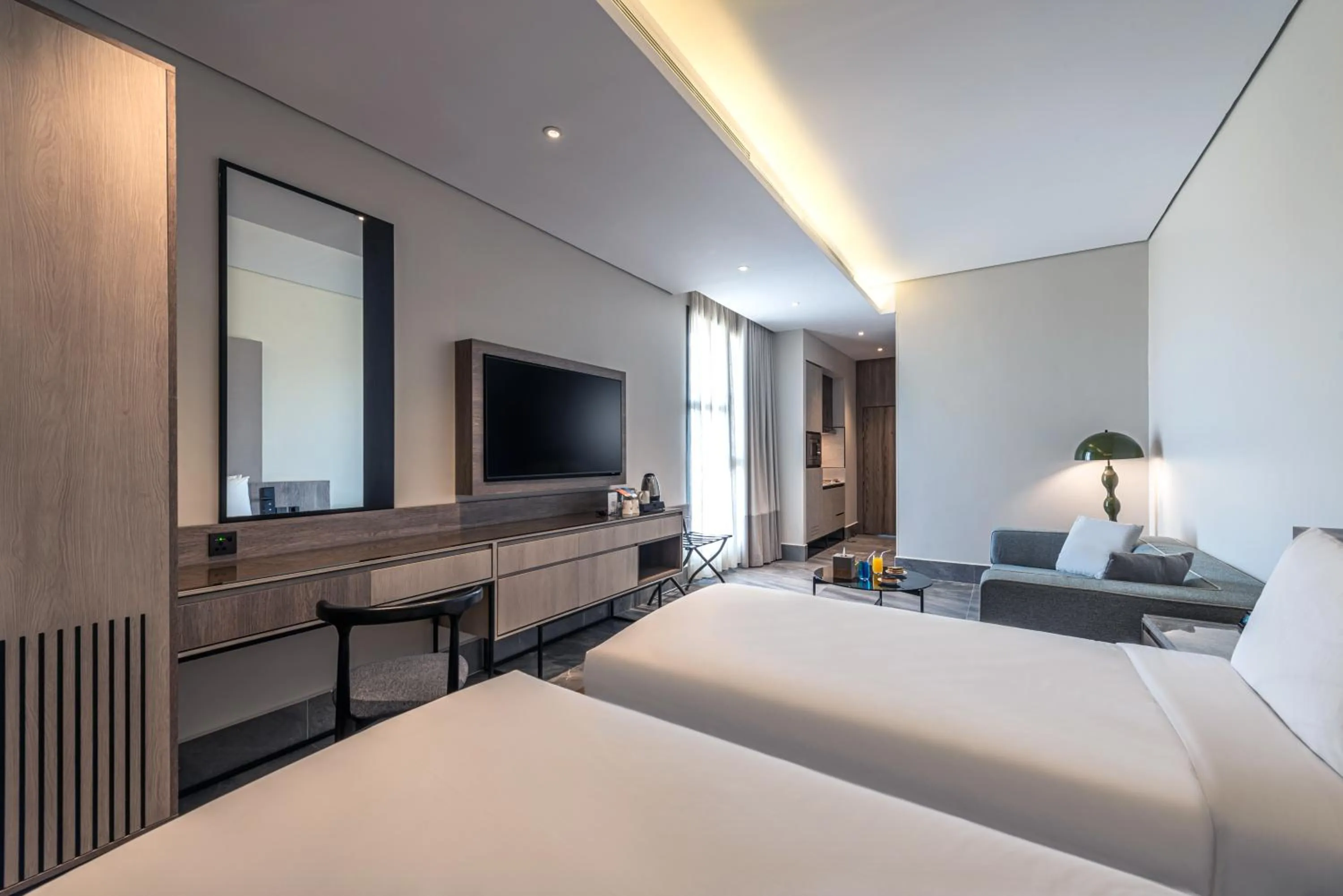 Communal lounge/ TV room, Bed in Ewaa Express Hotel - Abha