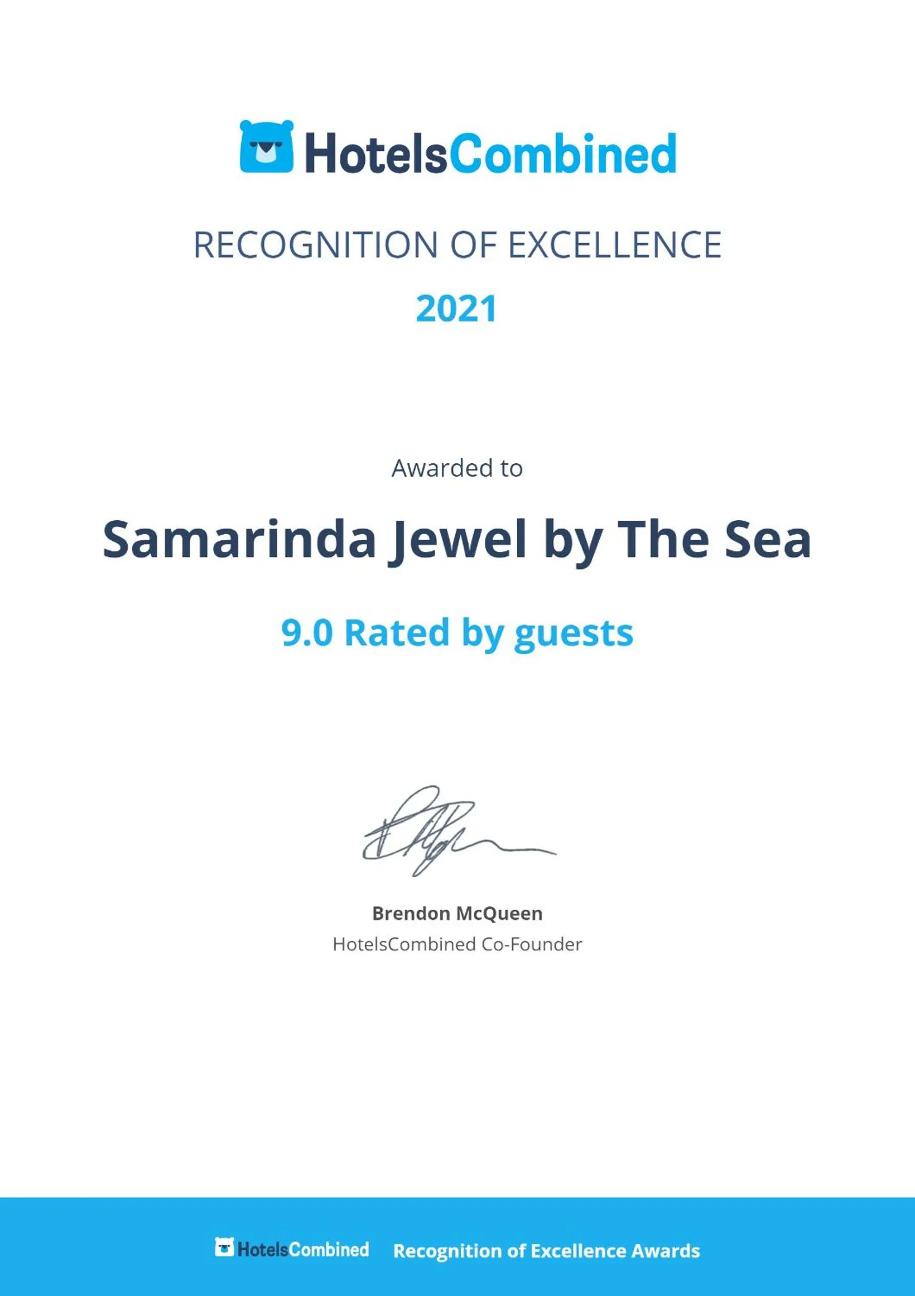 Certificate/Award in Samarinda Jewel by the Sea
