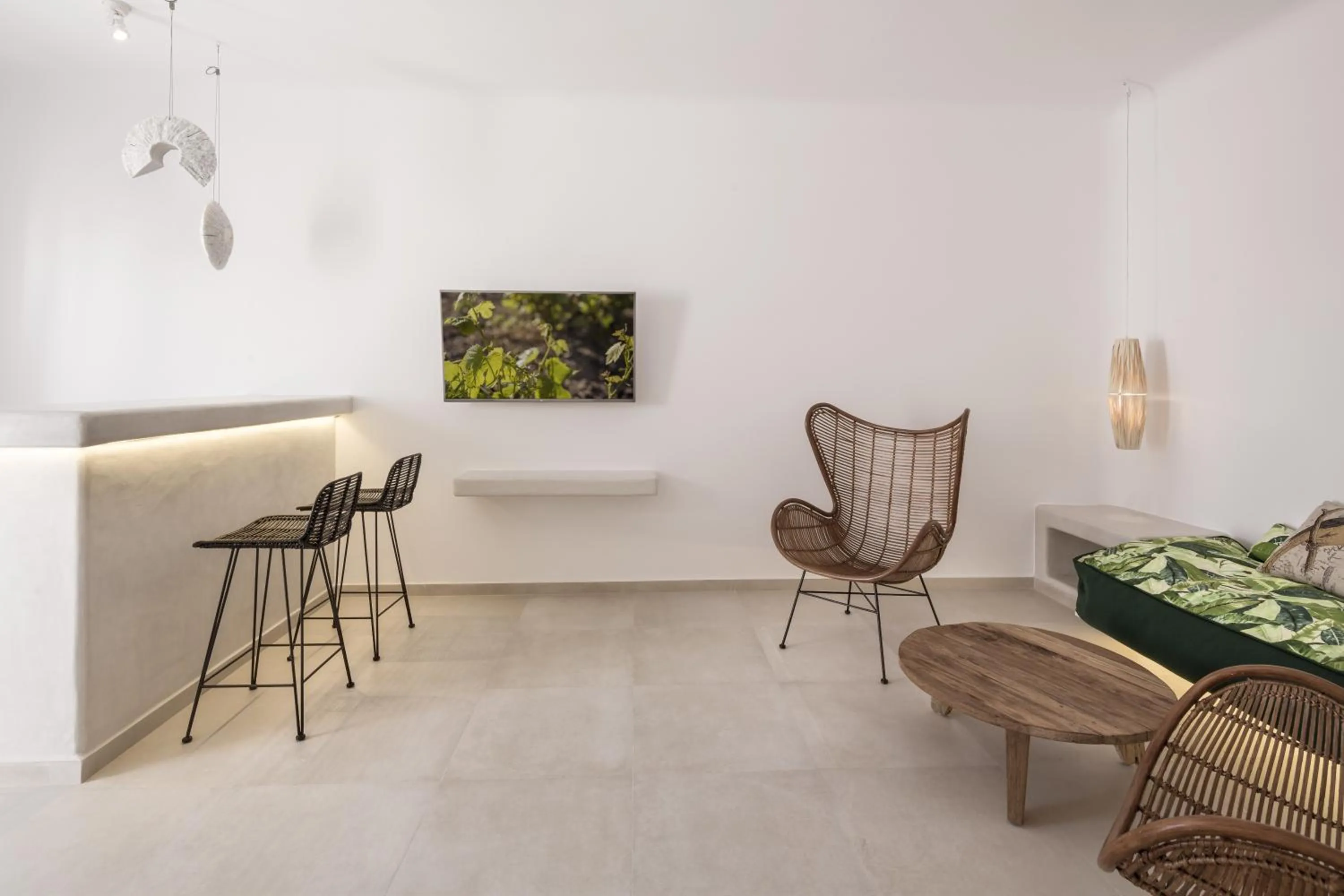 Seating area in Art Hotel Santorini