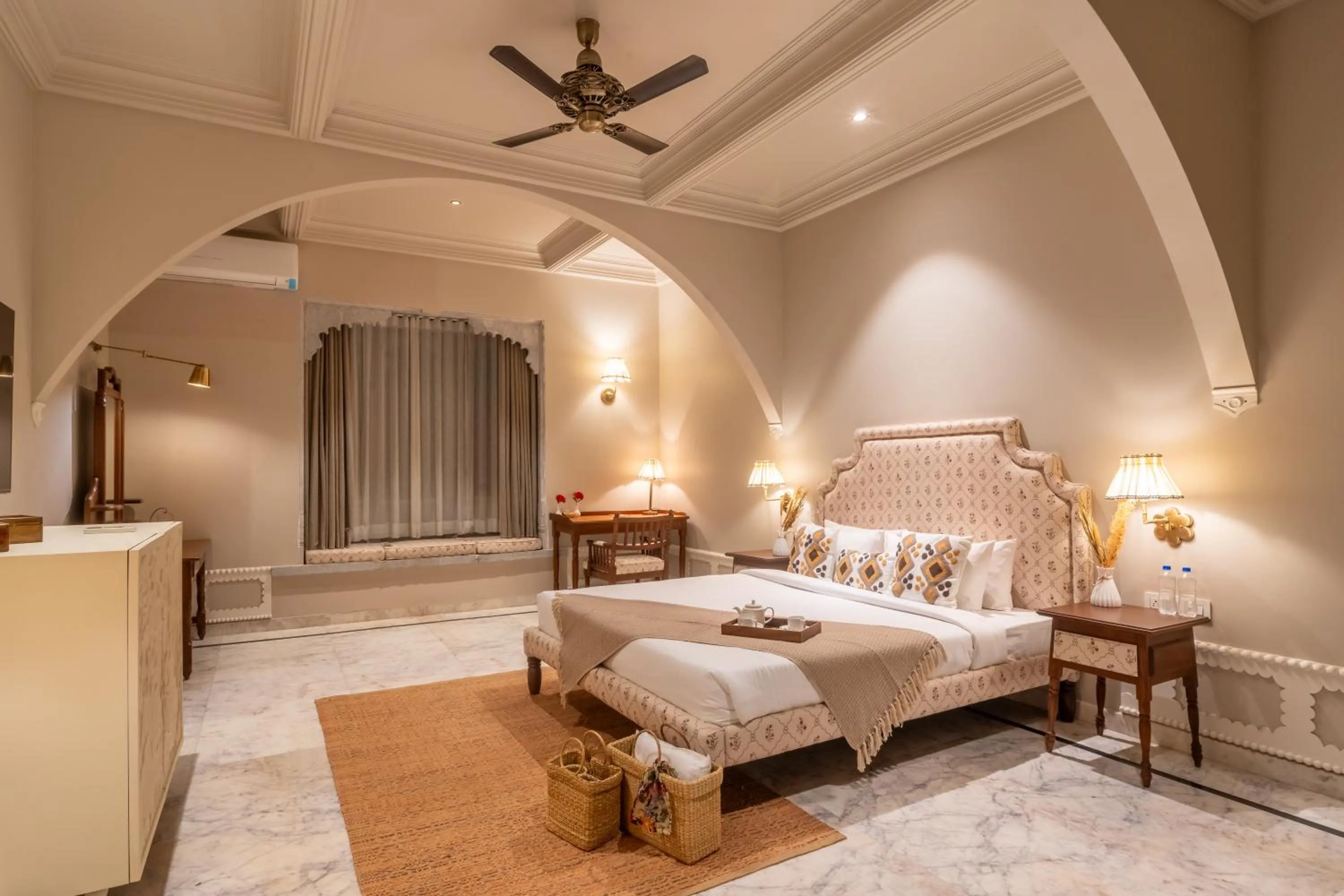 Bed in Daulatgarh Resort