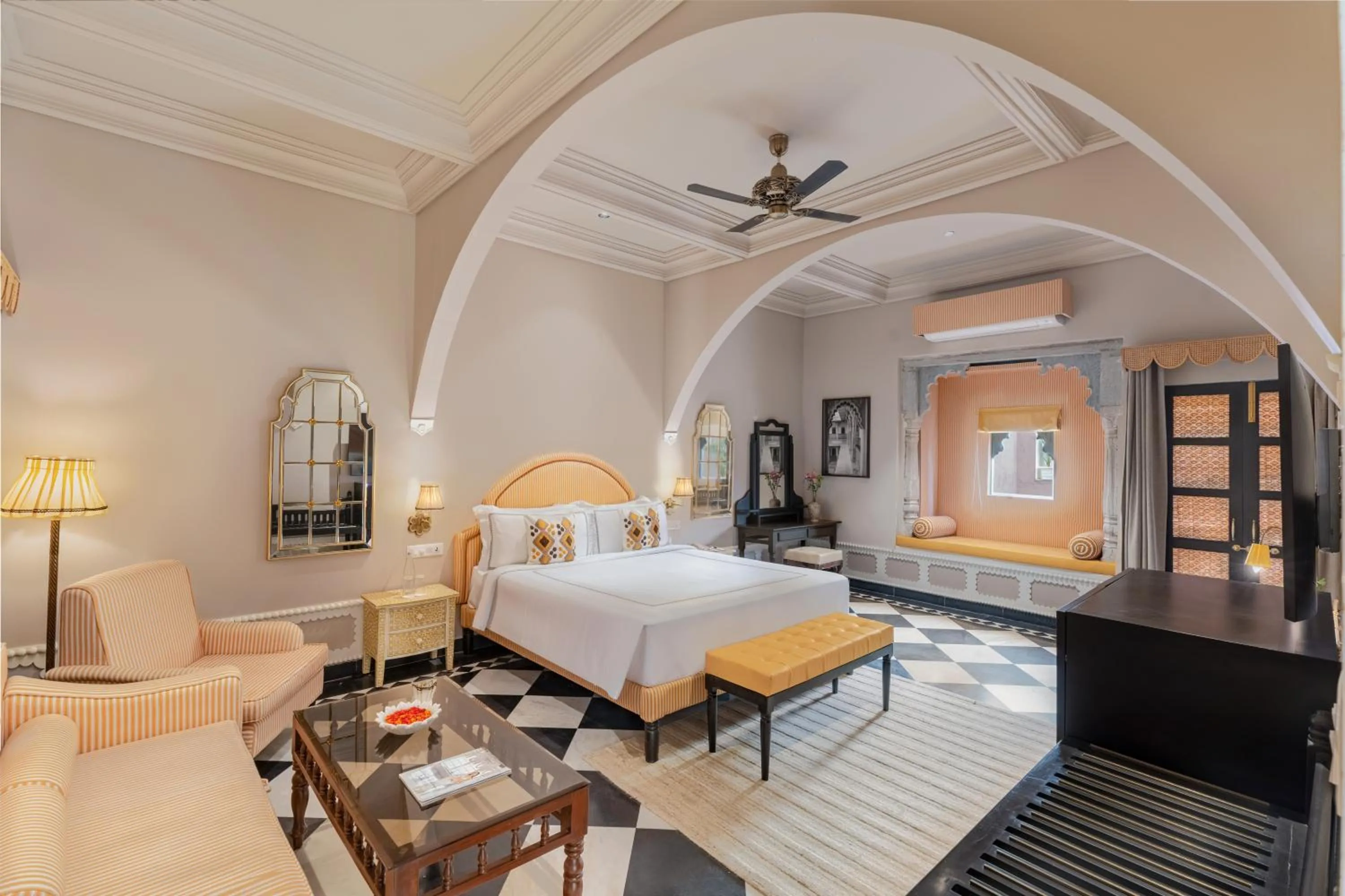 Bed in Daulatgarh Resort