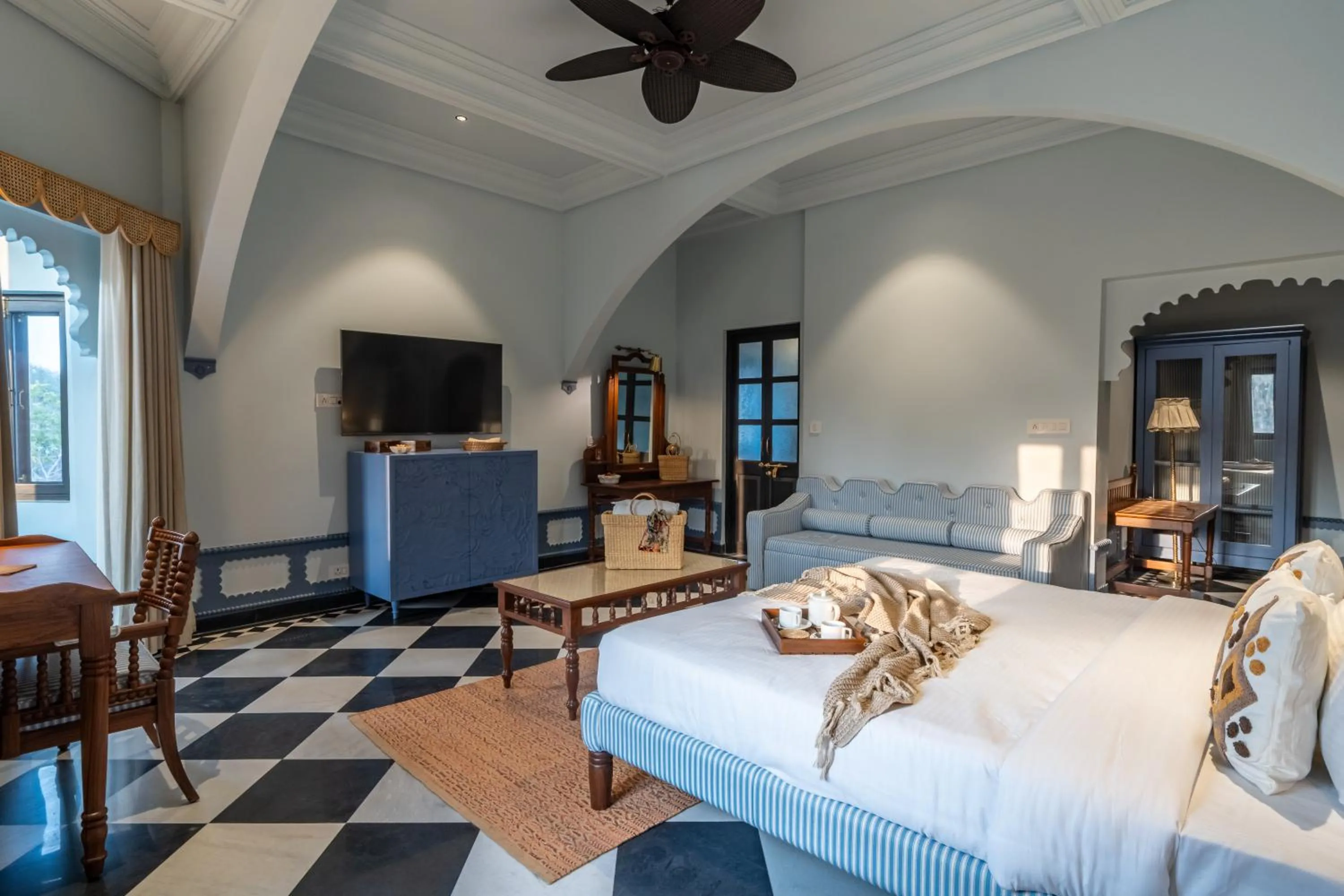 Bed in Daulatgarh Resort