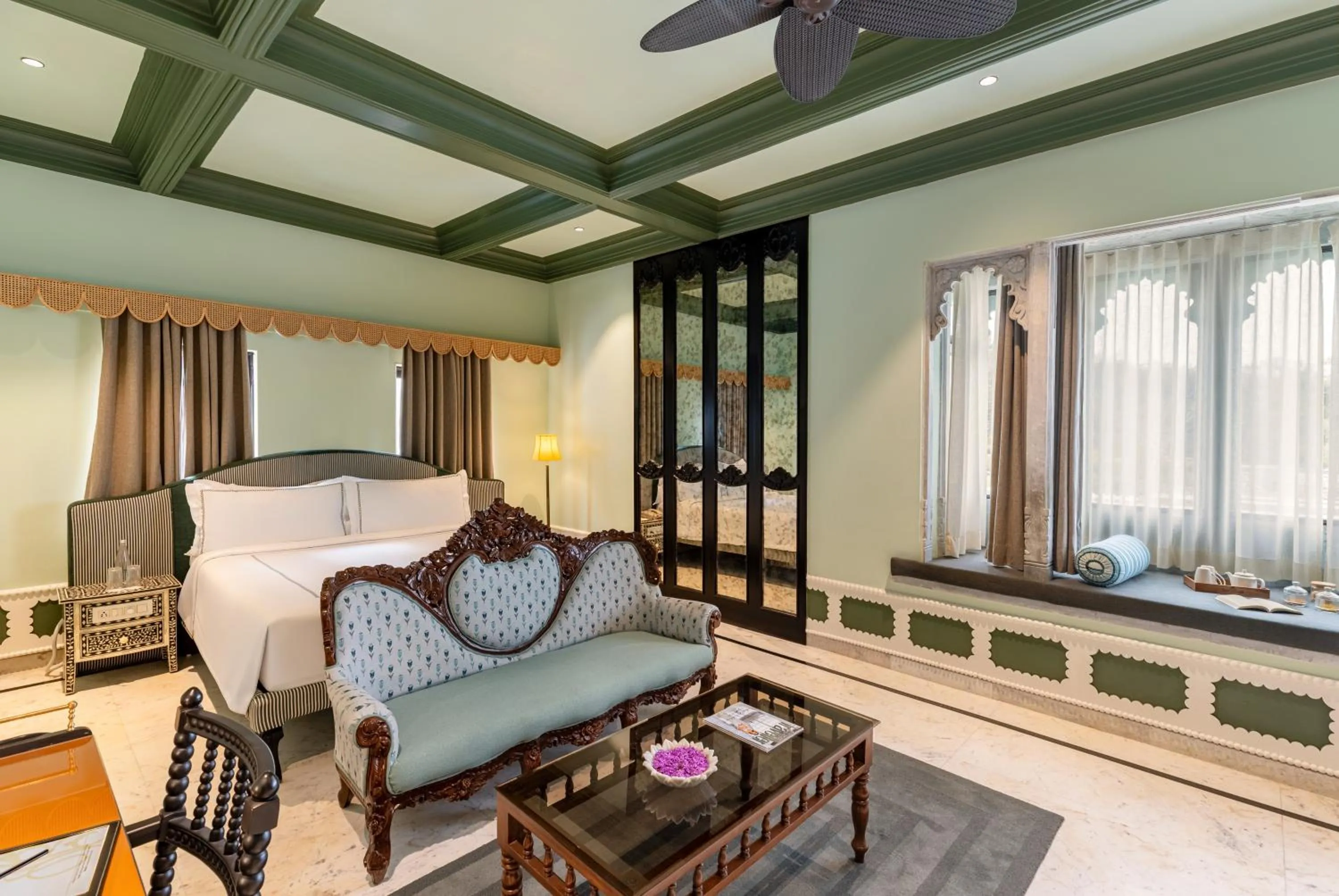 Bed in Daulatgarh Resort