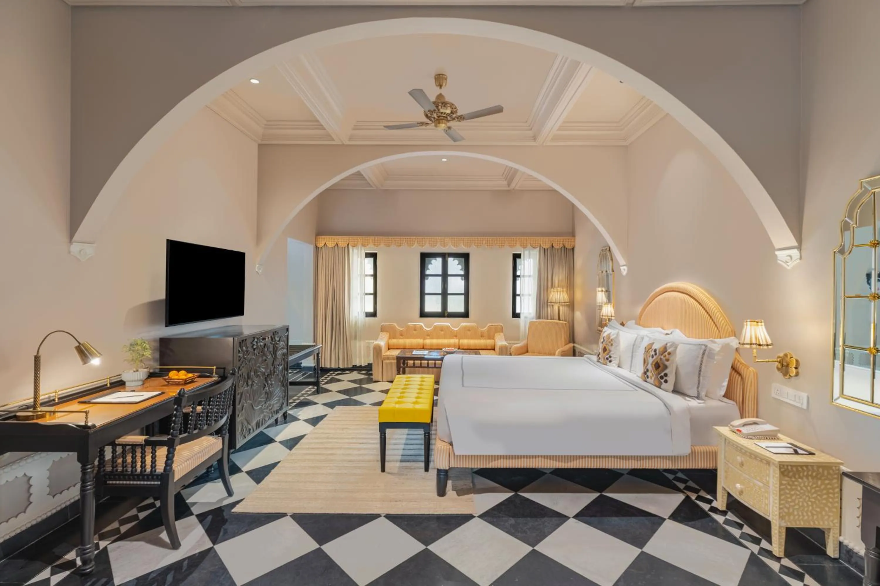 Bed in Daulatgarh Resort