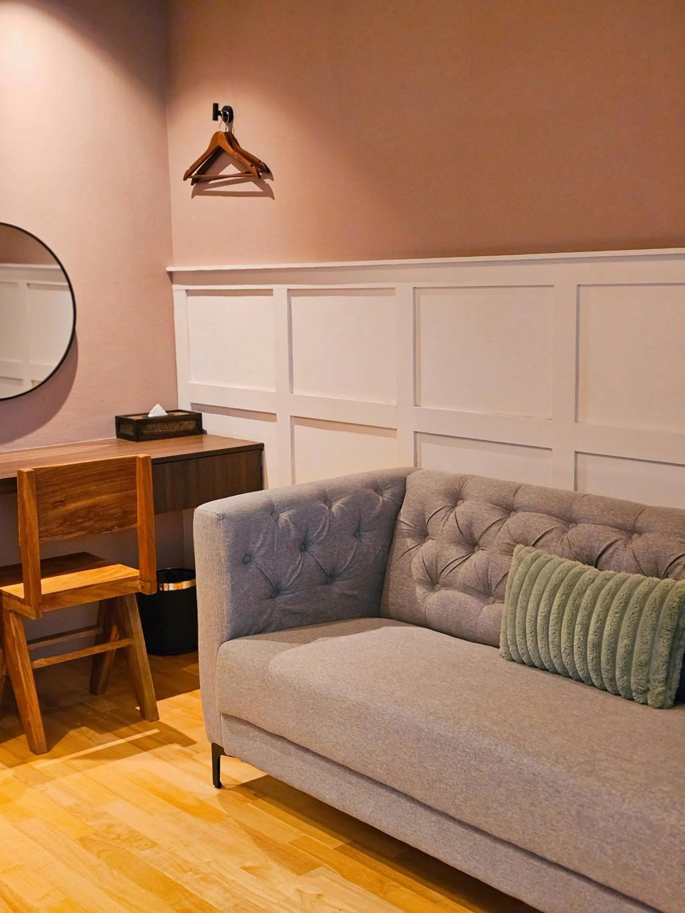 Living room in The Palm Suite at Lava Mansion