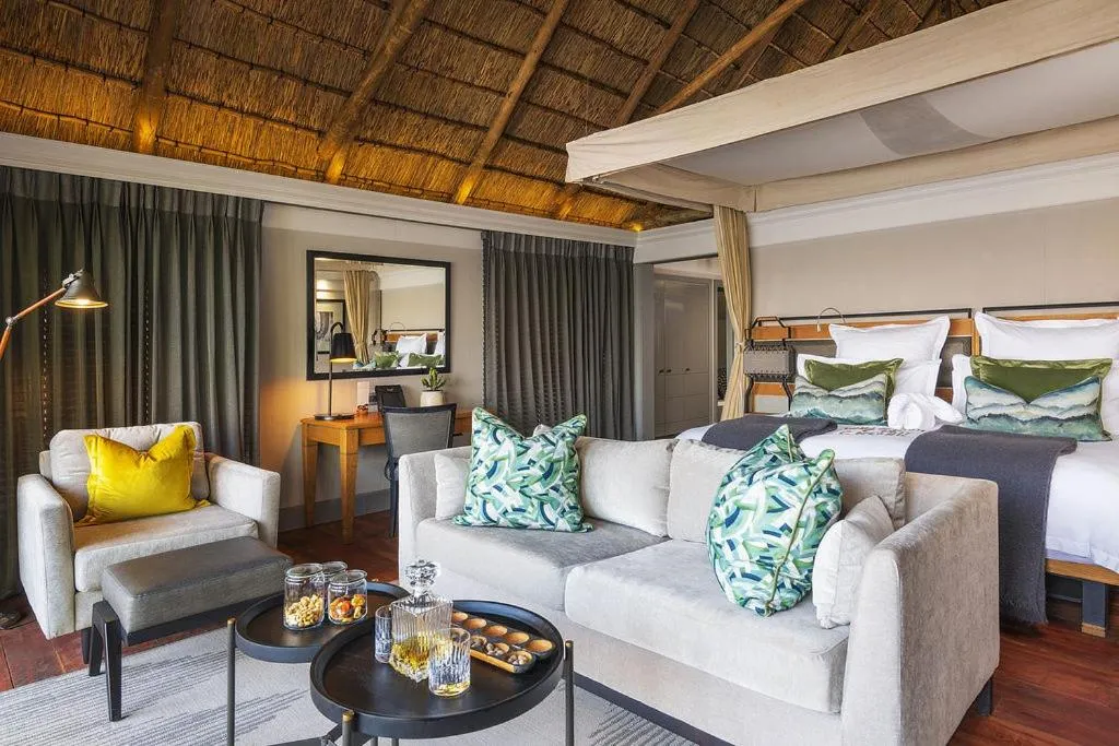 Bed in Chobe Water Villas