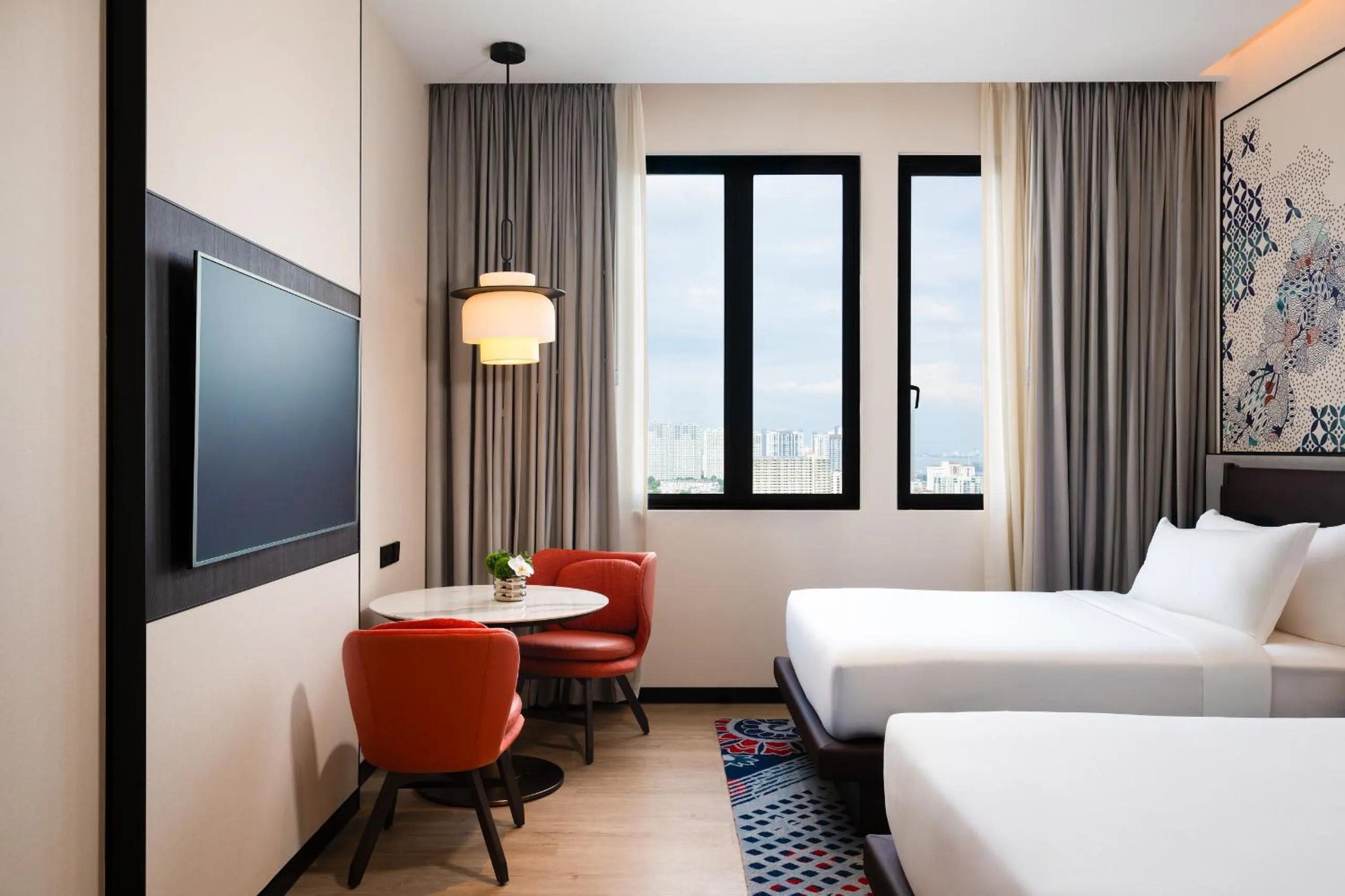 Bed in Iconic Marjorie Hotel, Penang, a Tribute Portfolio Hotel