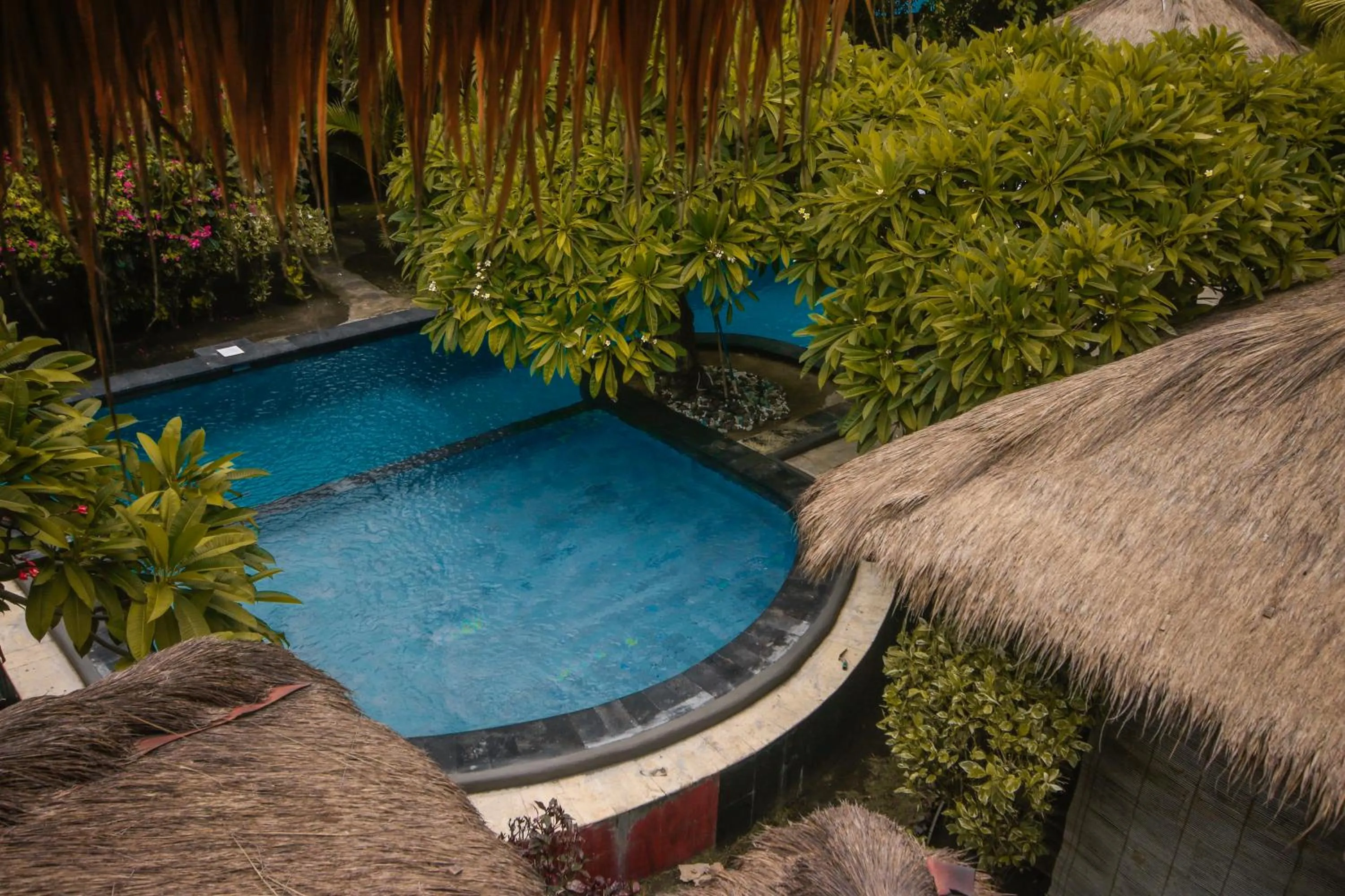 Pool view in Sejuk Cottages