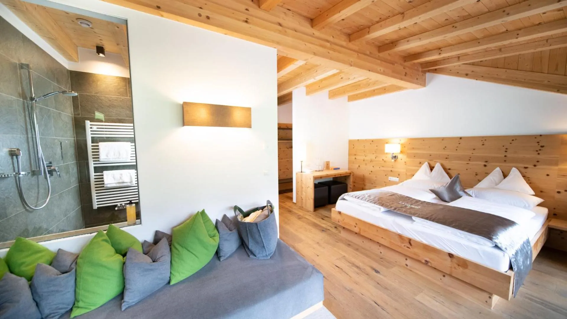 Bed in La Casies Mountain Hotel