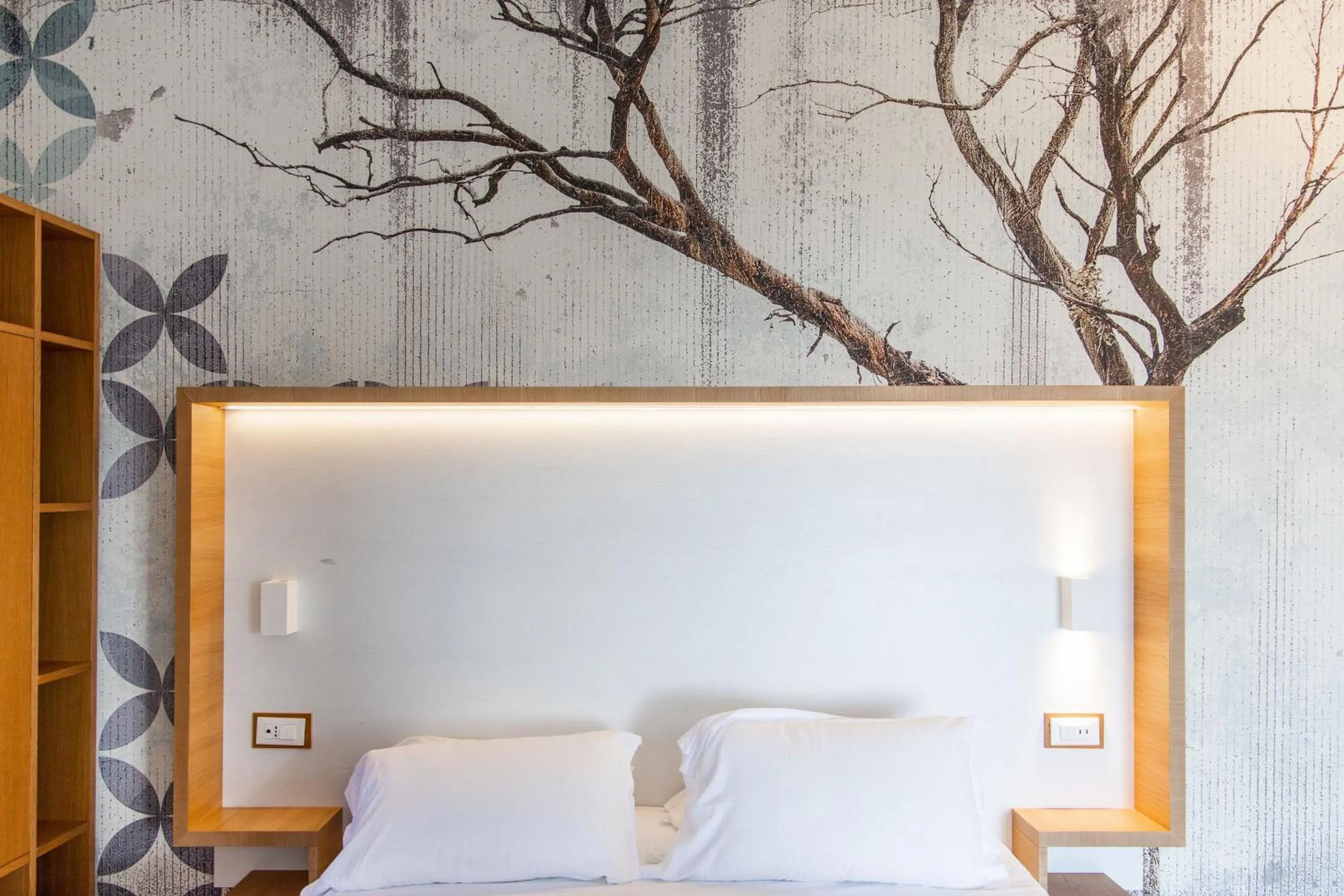 Bed in Hotel Villaggio Stromboli