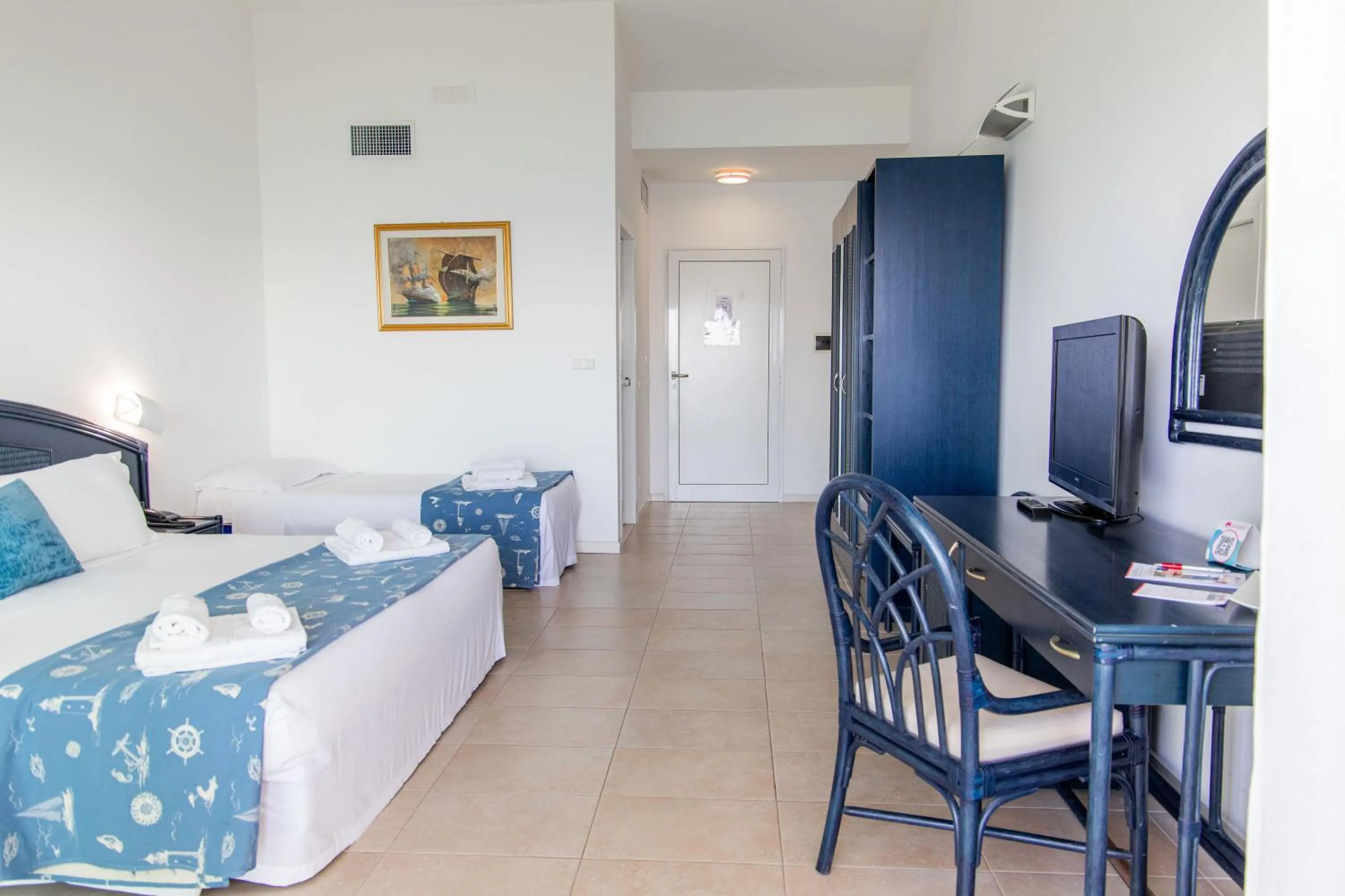 Bed in Hotel Villaggio Stromboli