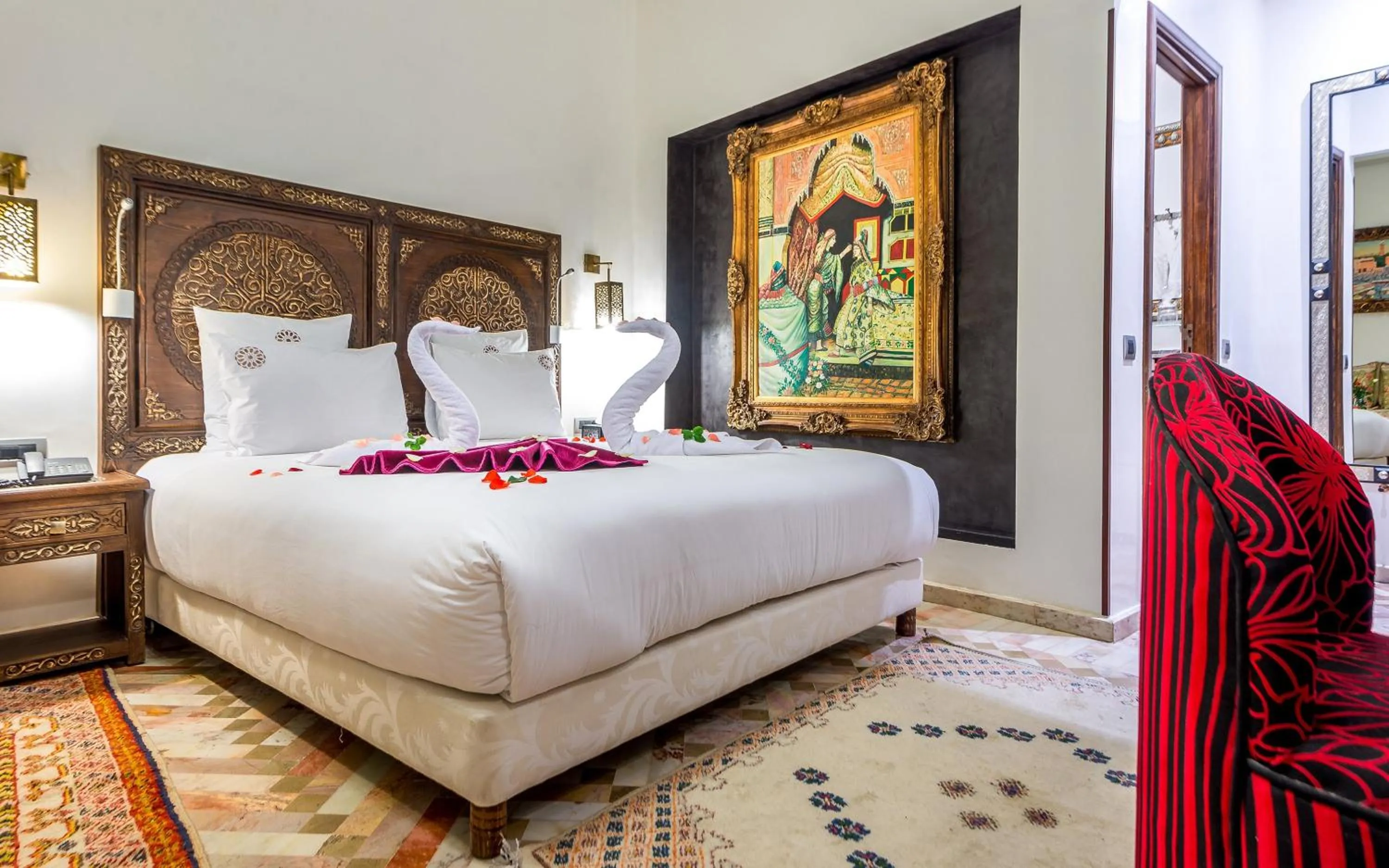 Bedroom, Bed in Hotel & Ryad Art Place Marrakech