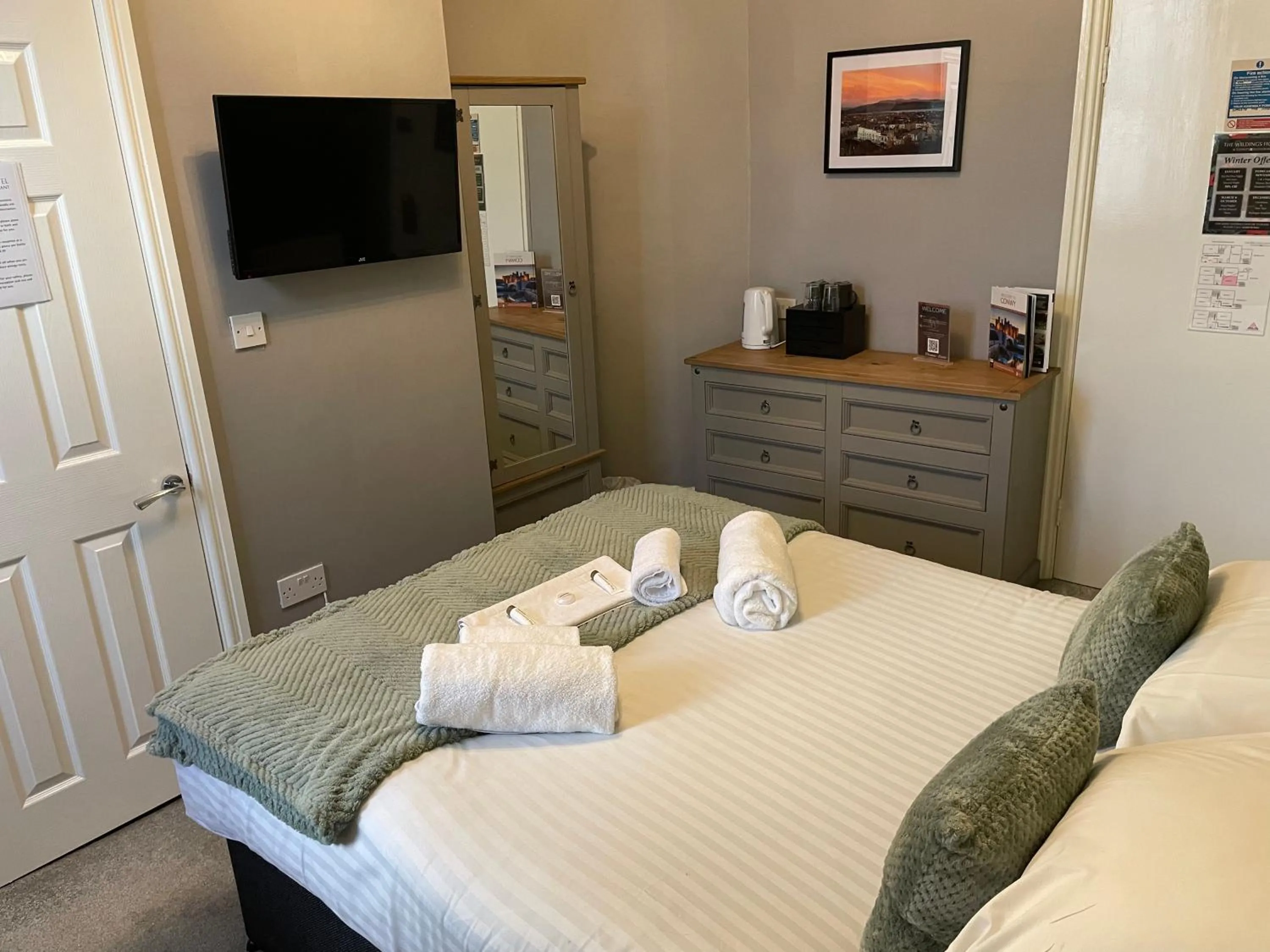 Bed in The Wildings Hotel & Tudno's Restaurant