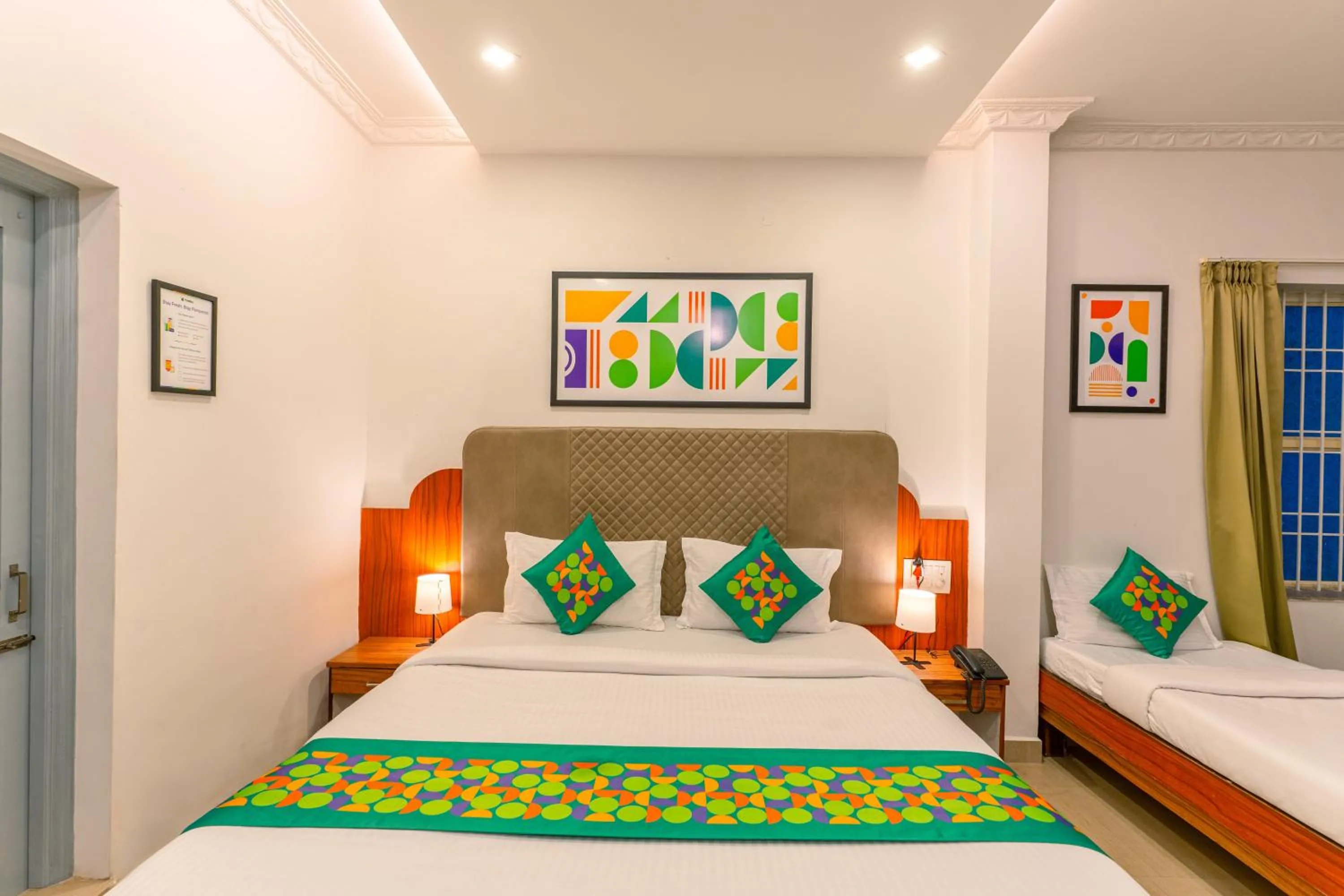 Bedroom, Bed in Treebo Regalia Comforts, 15 Mins From Abbey Waterfall