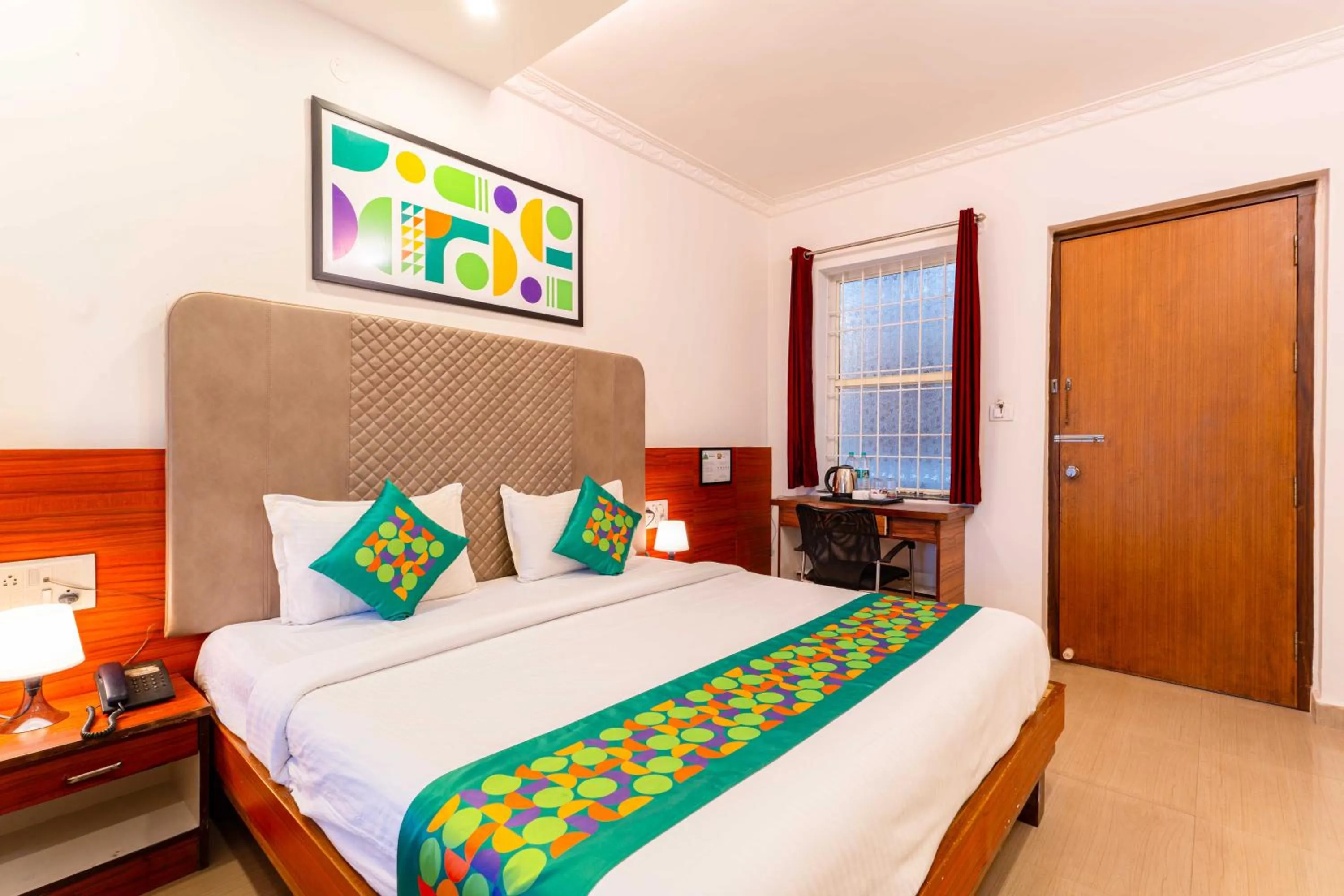 Bedroom, Bed in Treebo Regalia Comforts, 15 Mins From Abbey Waterfall