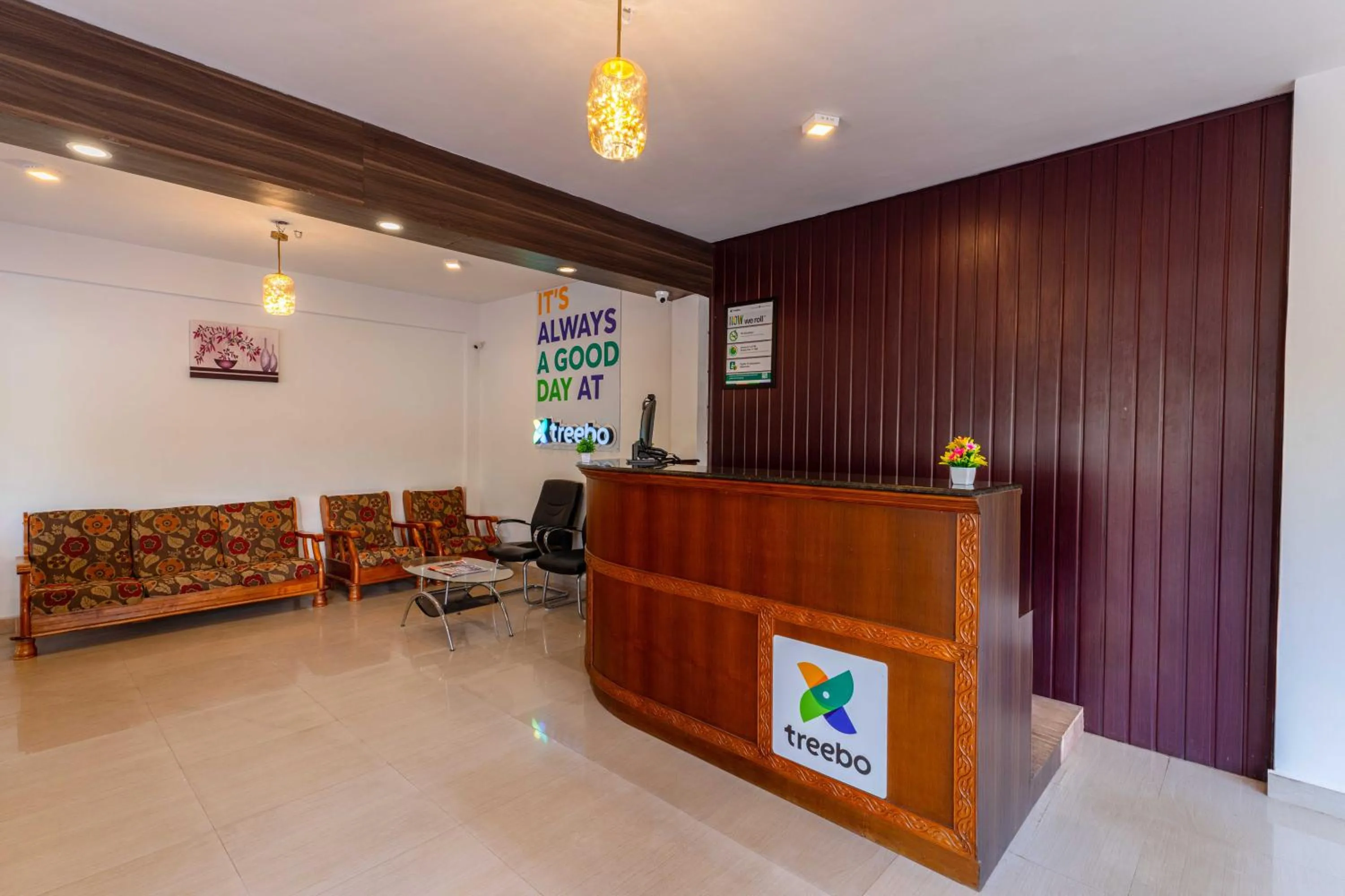 Lobby or reception in Treebo Regalia Comforts, 15 Mins From Abbey Waterfall
